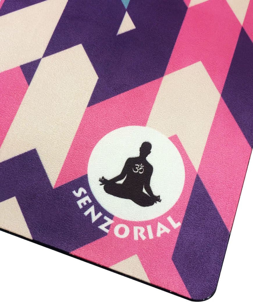 Senzorial Yoga Mat & Towel Suitable for Regular & Hot Yoga - Made of Non Slippery Rubber - Environmentally Friendly & Toxic Free – Grips The More You Sweat – Washable – Has A Carrying Strap
