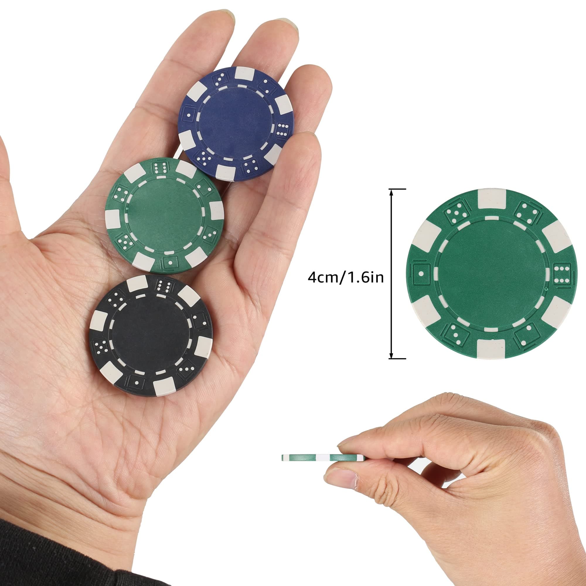 Poker Chips Card Board Game Poker Chip Set 11.5g for Texas Hold'em Blackjack Card Club Late Night Poker Game