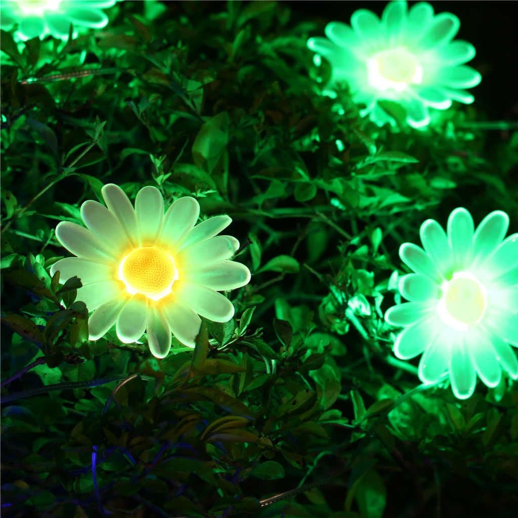 Winchance Solar Pathway Lights Color-Changing 3D Daisy String Lights with 9 LED Lights for Outdoor Yard Garden Lawn Patio Festival Party,Daisy String Lights