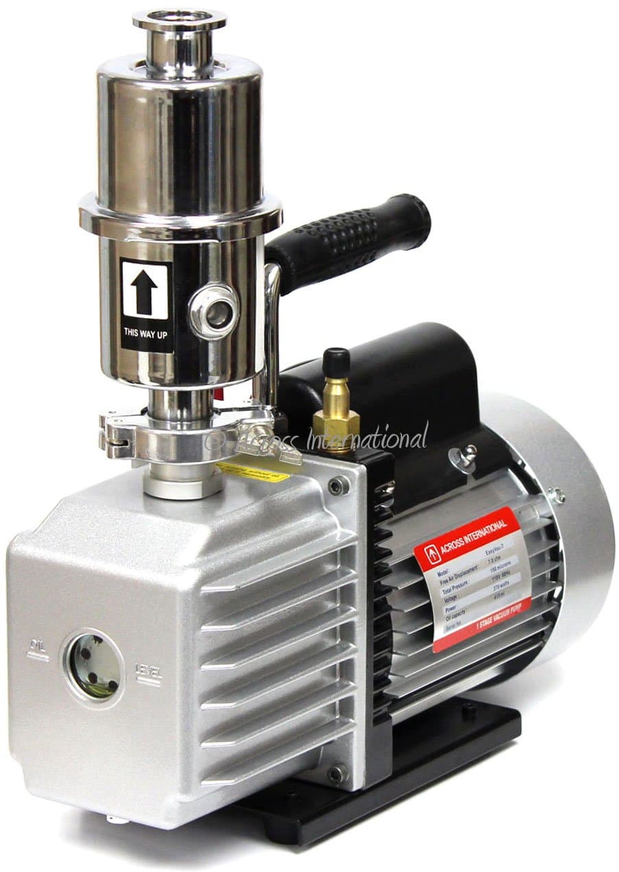 Across International EV7.110 Ai Easyvac 7 CFM Vacuum Pump with Exhaust Oil Mist Filter Fittings, 110V 370W