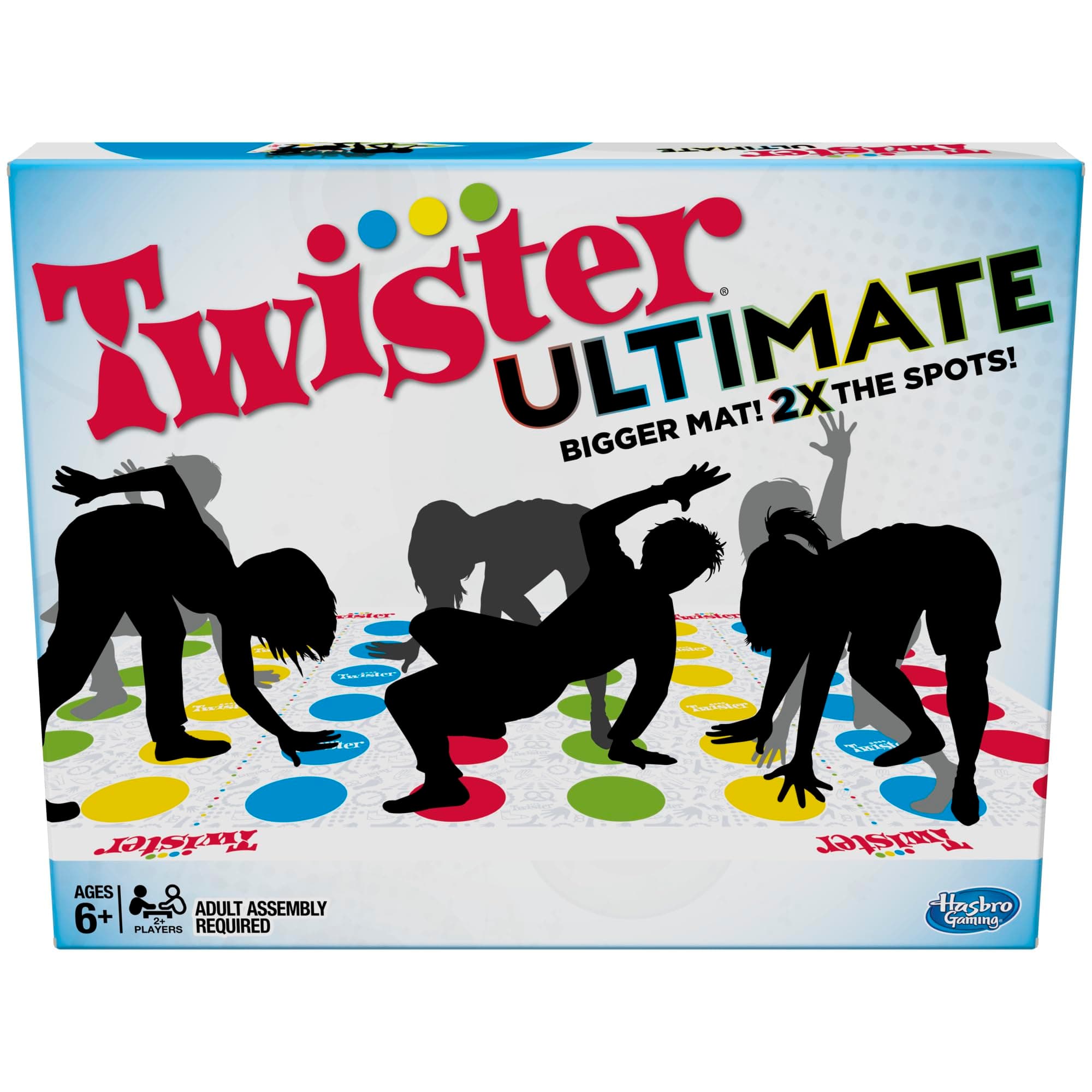 Hasbro Gaming Twister Ultimate: Bigger Mat, More Colored Spots, Family, Kids Party Game Age 6+; Compatible with Alexa (Amazon Exclusive)