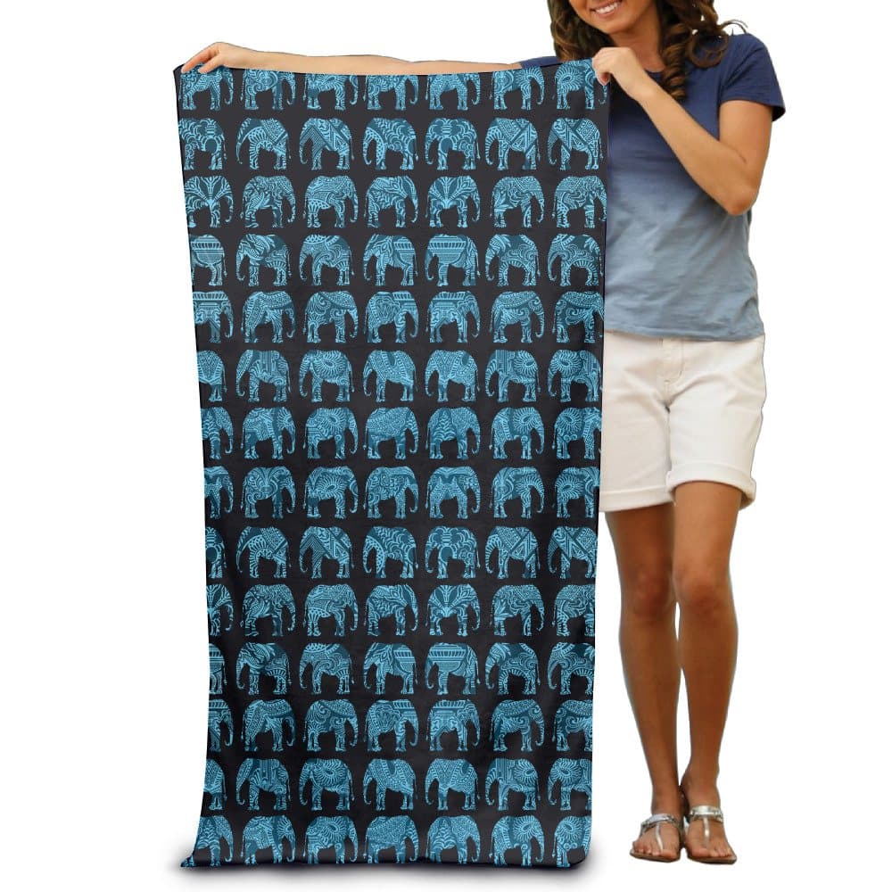 Indian Culture Elephants Adults Cotton Beach Towel 31" X 51"