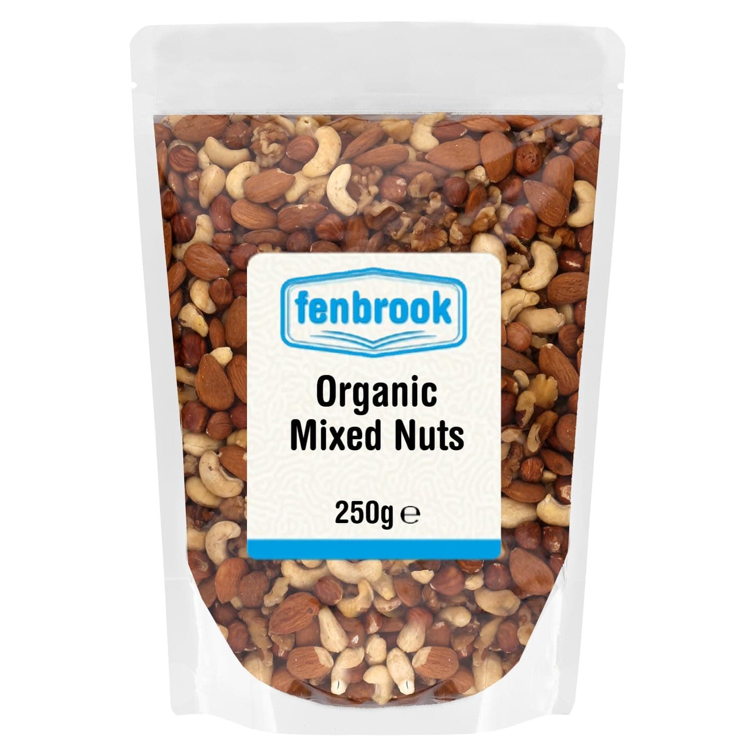 Organic Mixed Nuts (Almonds, Hazelnuts, Brazil Nuts, Walnut Halves) 250g | Certified Organic by Fenbrook Organic