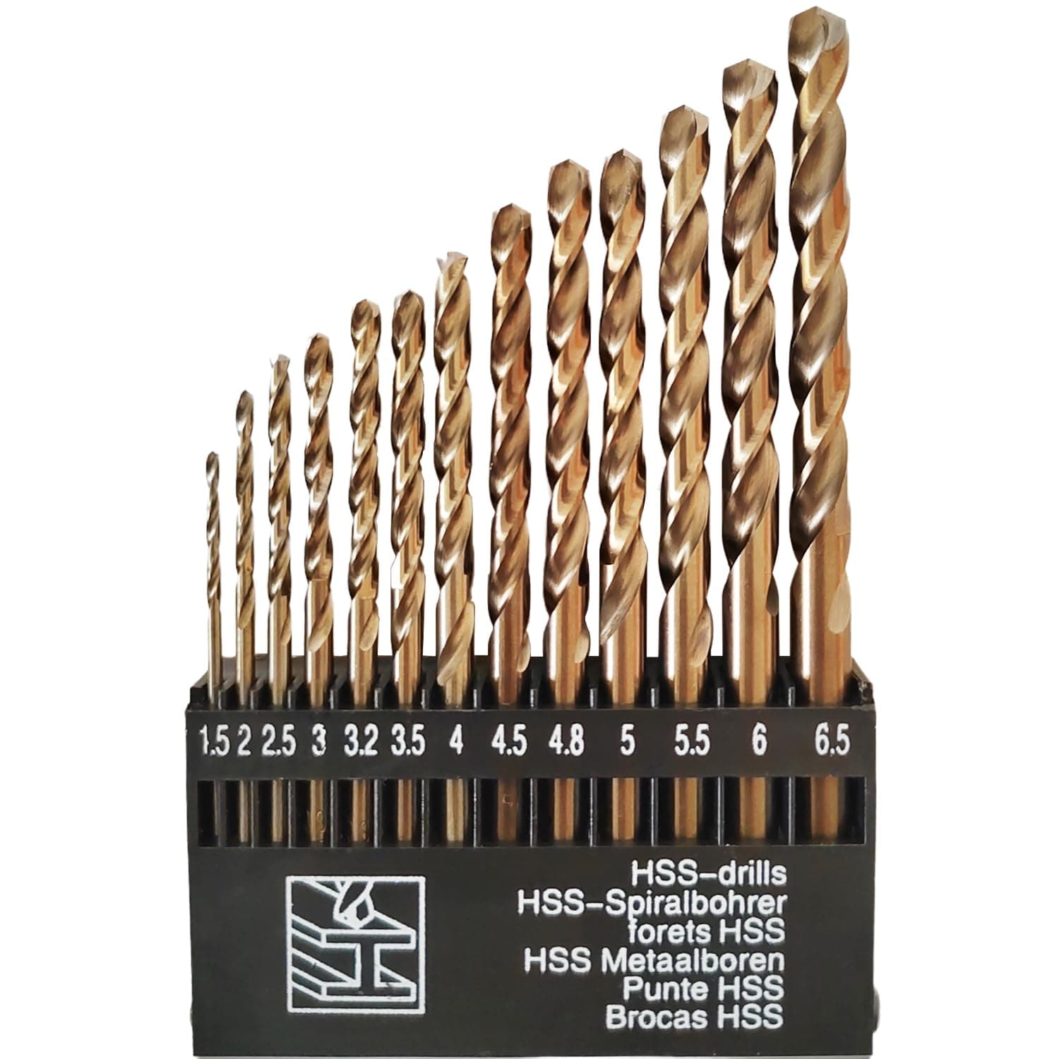 Migiwata Metric M35 Cobalt Steel Very Resistant Twist Drill Bit Heats 13pcs M35 Gold
