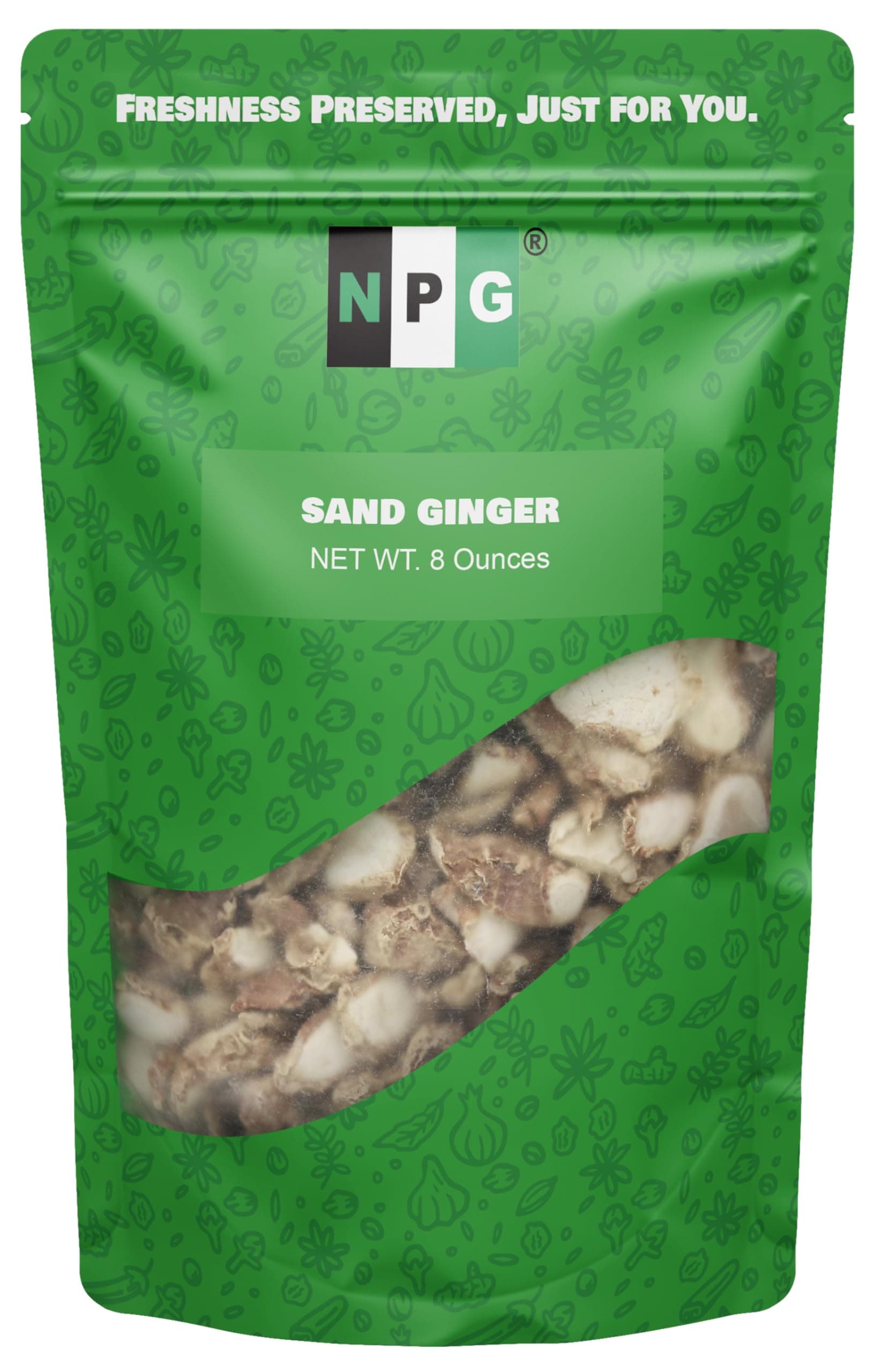 NPG Dried Galangal Root Sand Ginger Sliced 8 Ounce, Natural NON GMO Kulinjan Alpinia Galanga Chinese Galangal Sand Ginger Slices, Herb Spices Ingredient for Tom Yum and Tom Kha Soups