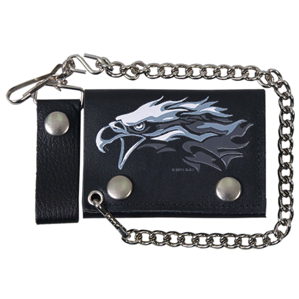 Hot Leathers (WLB1020 Black, 4") Tribal Eagle Tri-Fold Wallet