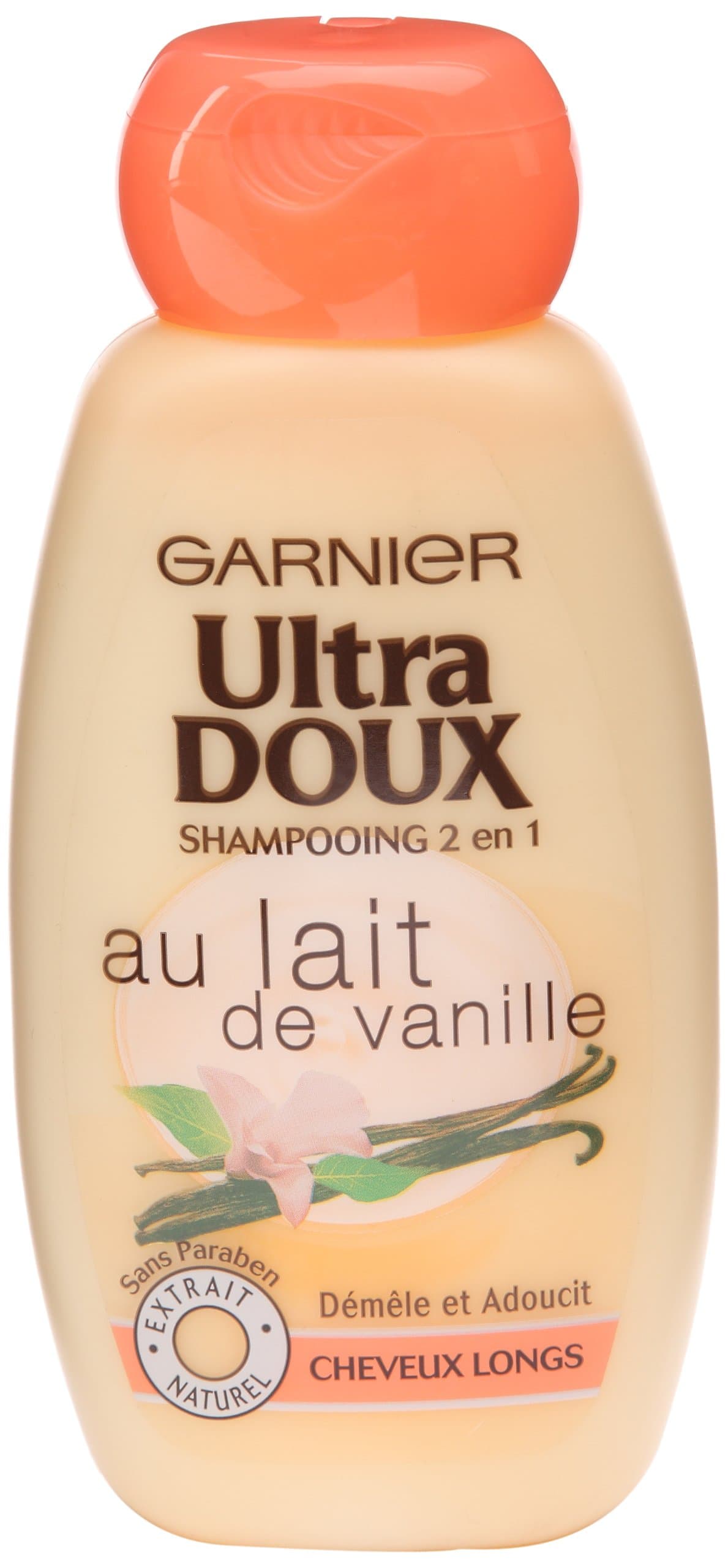 Garnier Ultra Soft 2-in-1 Shampoo for Long-Tipped Fragile Hair Vanilla Milk / Papaya Pulp 250 ml