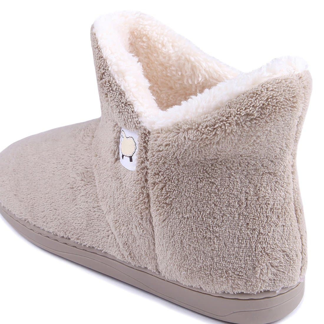DailybellaWomen Warm Plush Slipper Boots Cozy Wool Indoor Outdoor Home Shoes 42-43