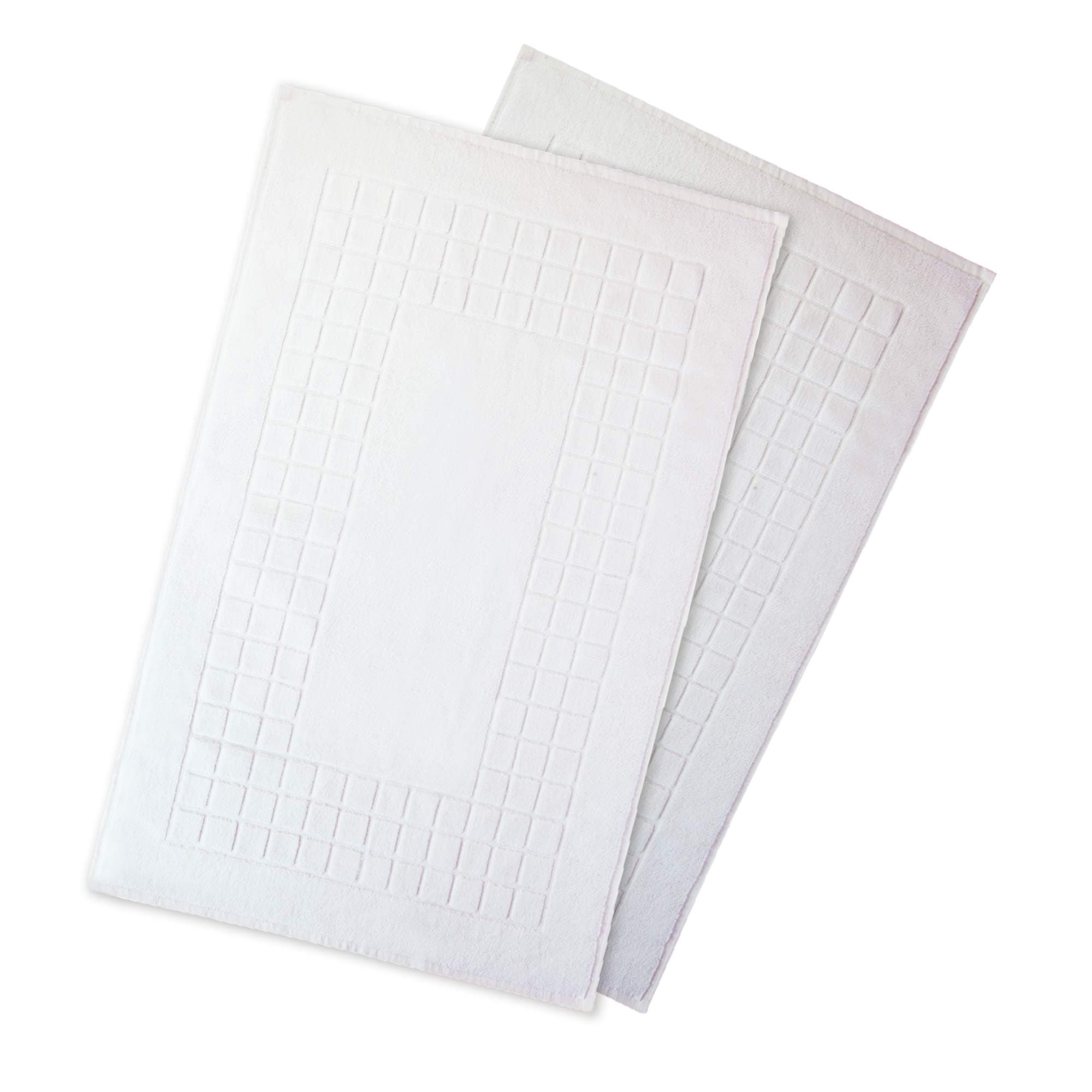 Scrafts Bathmats - Quick Dry Shower - Bathtub Step Out Bath Rug - Soft, Plush & Super Absorbent - Hotel, Spa Bathroom Floor Towel Mat - Box Design - 20"x32" - Set of 2 pcs