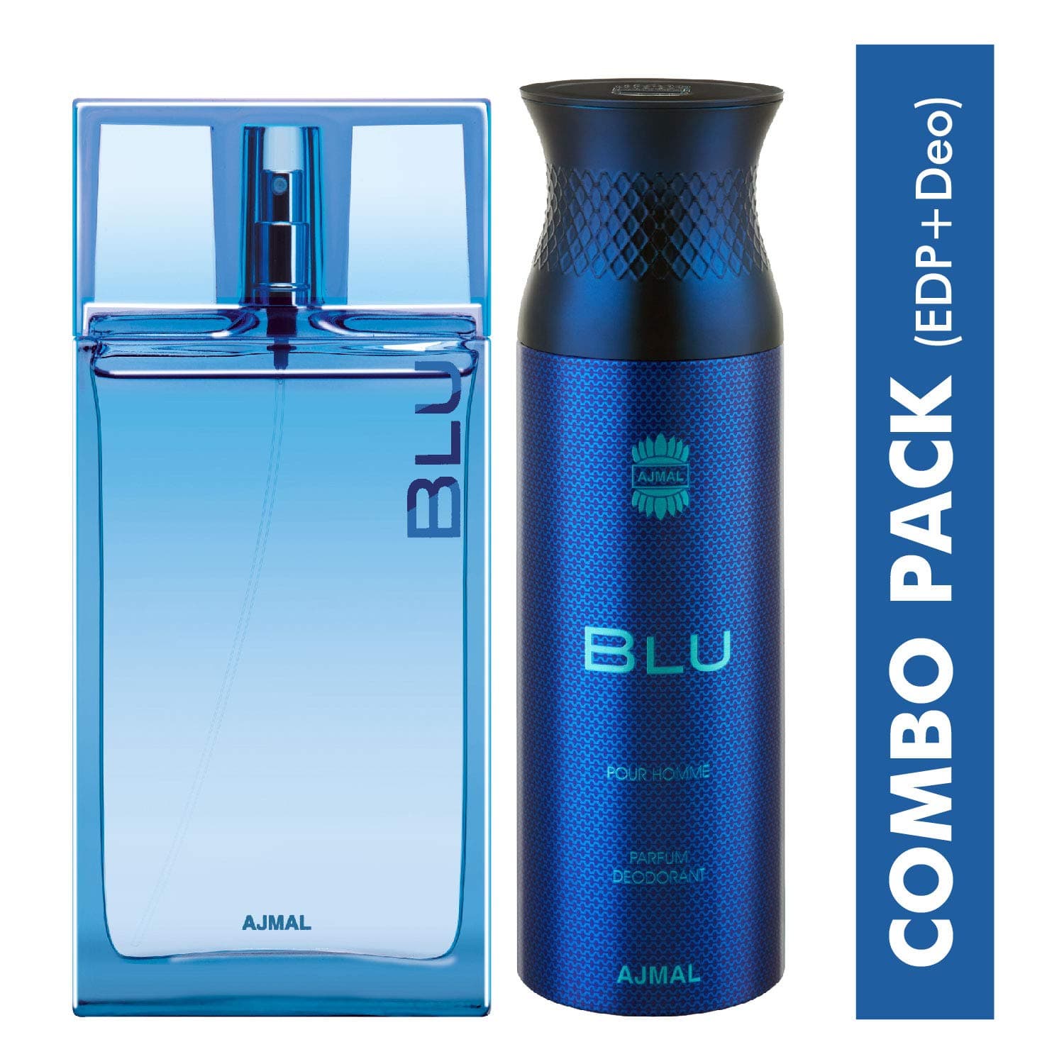 Ajmal Blu EDP 90ml Perfume & Blu Perfume Deodorant 200ml Gift For Men Longlasting Scent