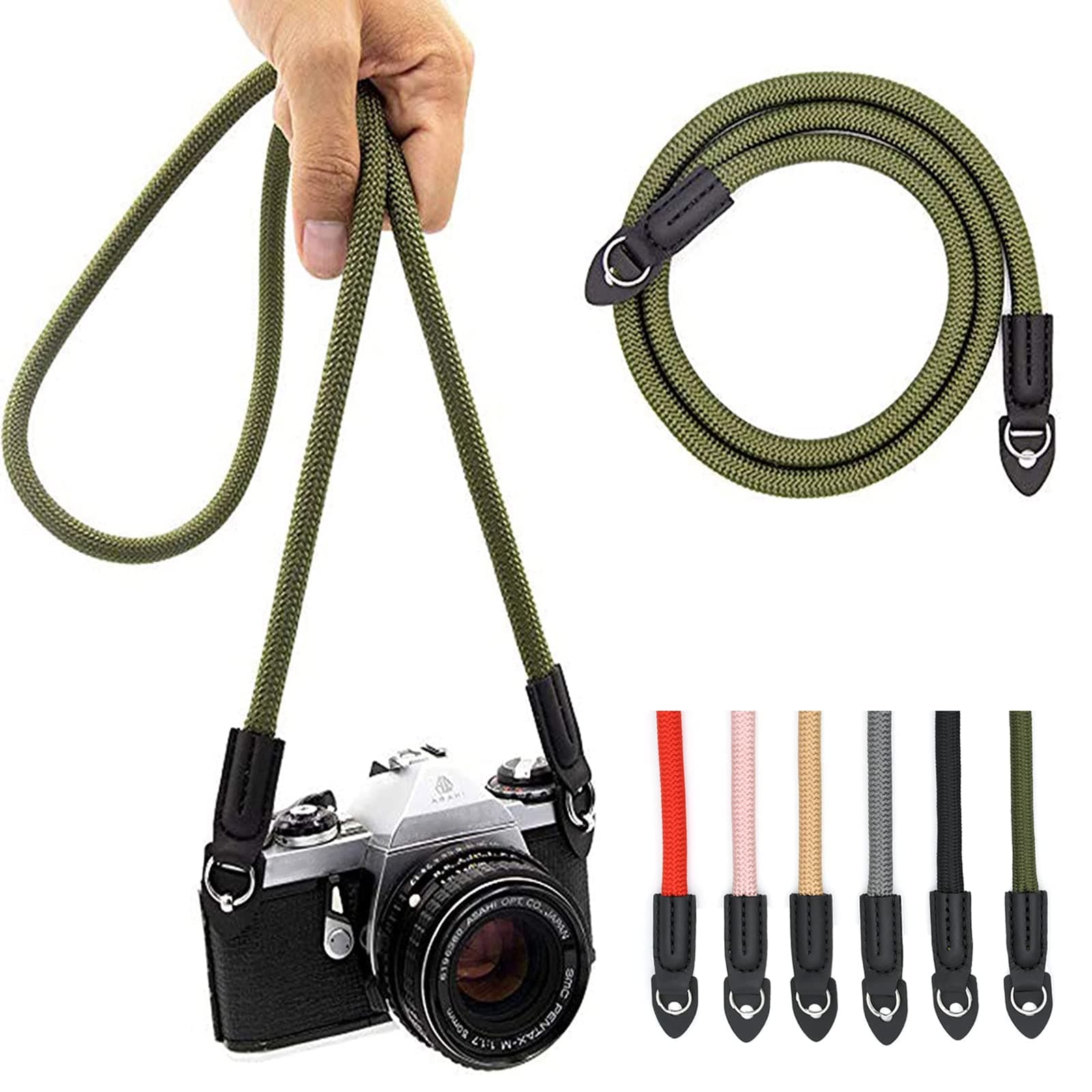 Camera Strap Vintage 100cm Nylon Climbing Rope Camera Neck Shoulder Strap for Micro Single and DSLR Camera.