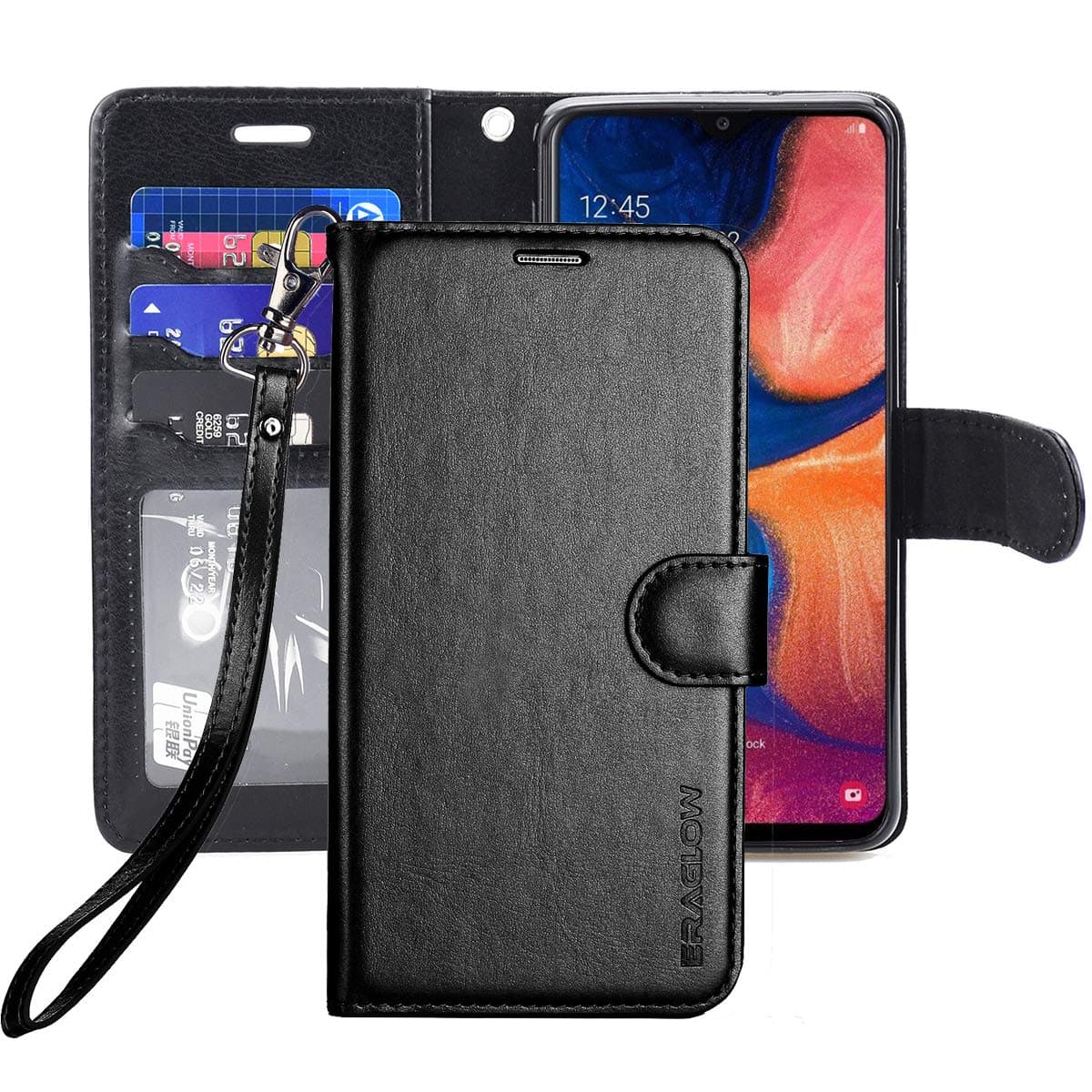 - Galaxy A20 Case,Galaxy A30 Case,Premium PU Leather Wallet Flip Protective Phone Case Cover w/Card Slots & Kickstand for Samsung Galaxy A20/A30 2019 (Black)