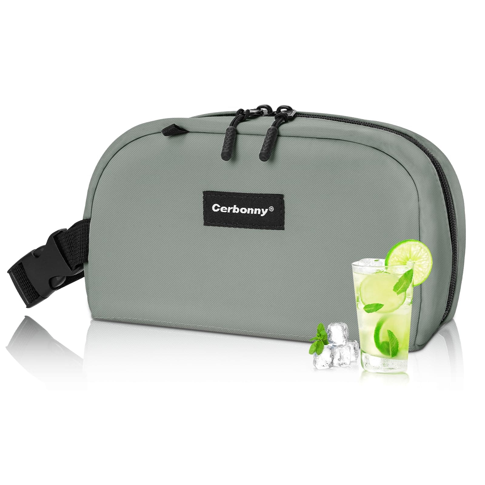 CERBONNY Small Cooler Bag Freezable Lunch for Work School Travel,Leak-proof Bag,Small Insulated For Kids/Adults,Freezer Bags,Freezable Snack Bag,Mini Fit Yogurt Gray