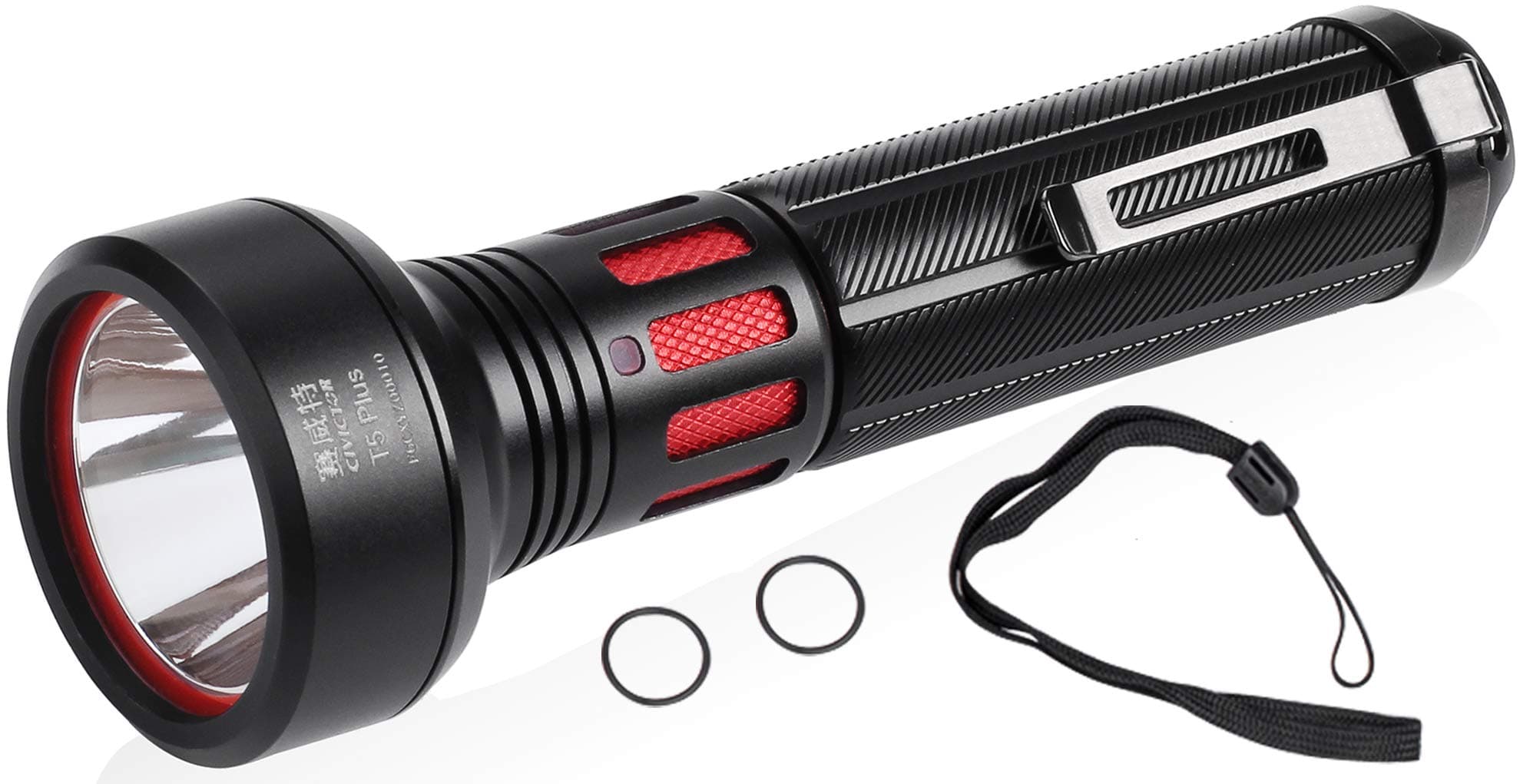 Super Bright Led Torch High Lumens 365m Outdoor Torch 18650 Battery CR123A Waterproof IPX8 Small Pocket Torch Light 900 Lumen Big Power Flashlight with Clip Lanyard - Portable Professional EDC Strobe
