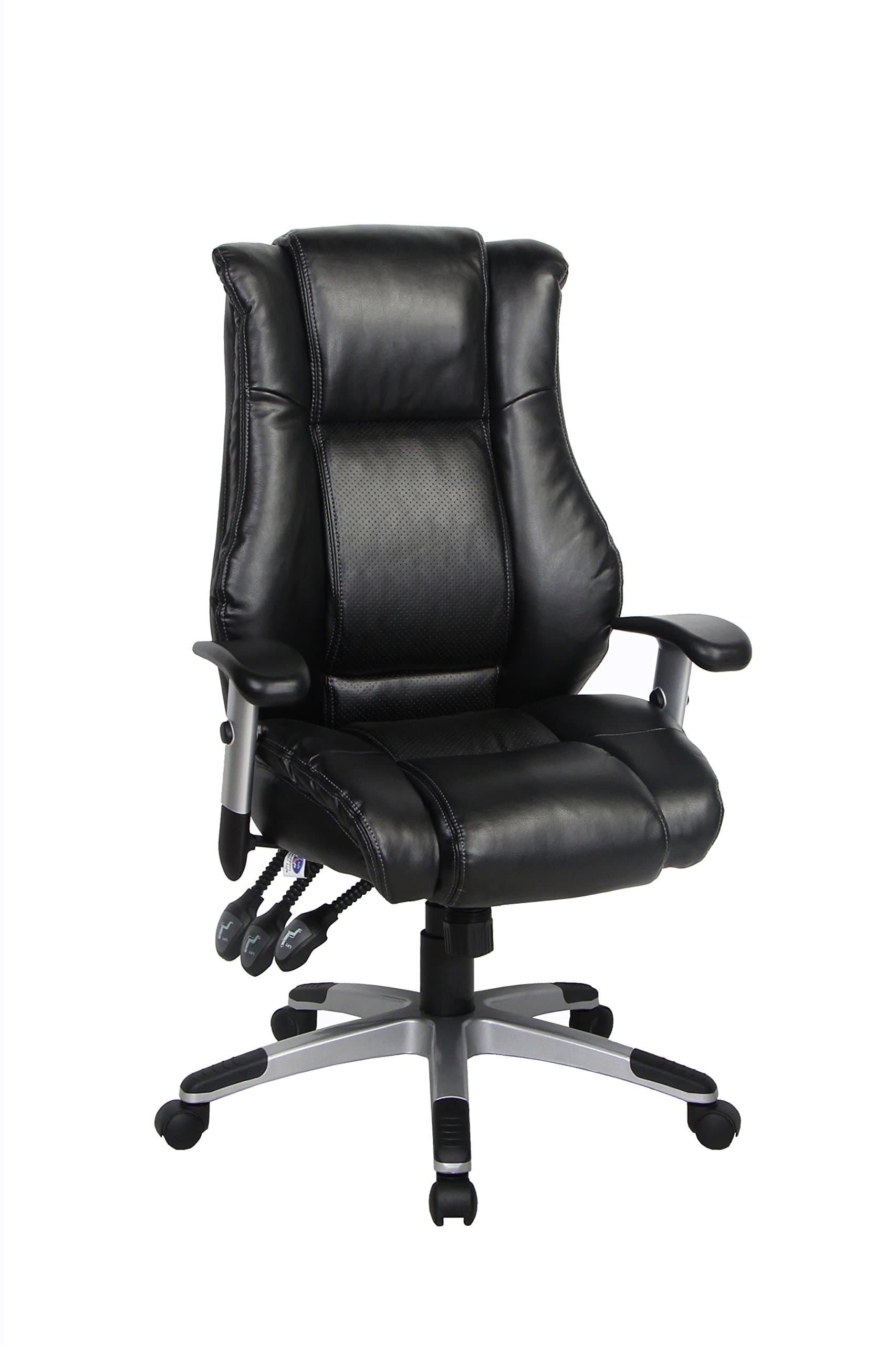 High Back Bonded Leather Executive Office Chair with Upgraded Arms