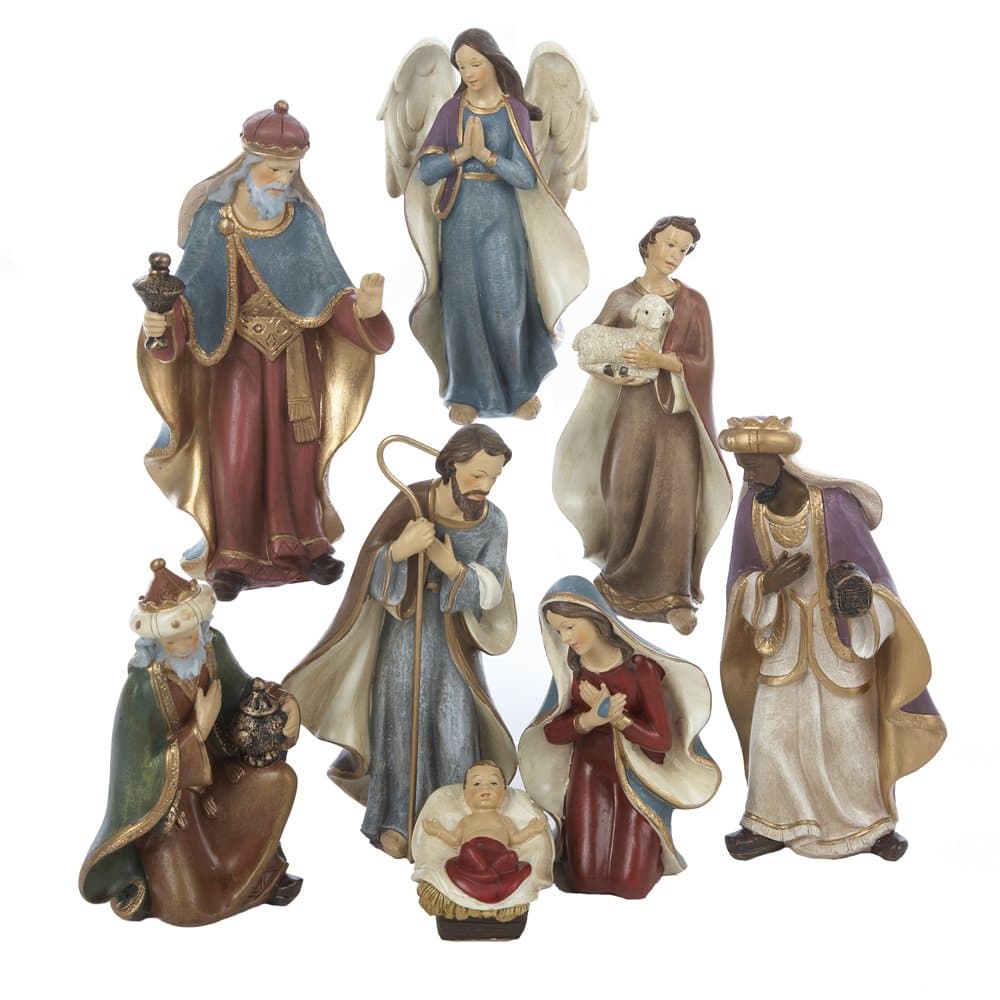 Christmas Nativity Scene Set 8 Piece Holiday Decoration C5709 6.5 Inch New