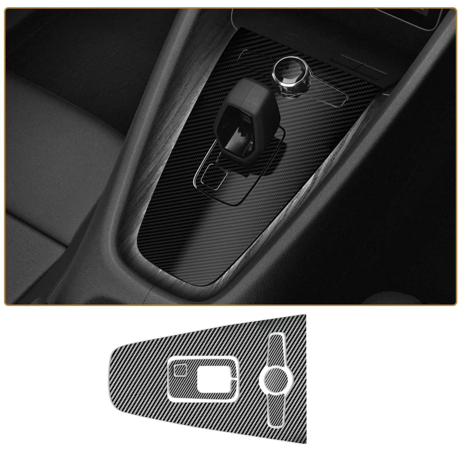 YEE PIN Polestar 2 Center Panel Cover Gear Shift Panel Polestar 2 Protector, Polestar 2 Center Gear Shift Panel Cover for Polestar 2 Accessories 2021 2022 2023 2024 2025 Polestar 2 Carbon Fiber 2 Pack