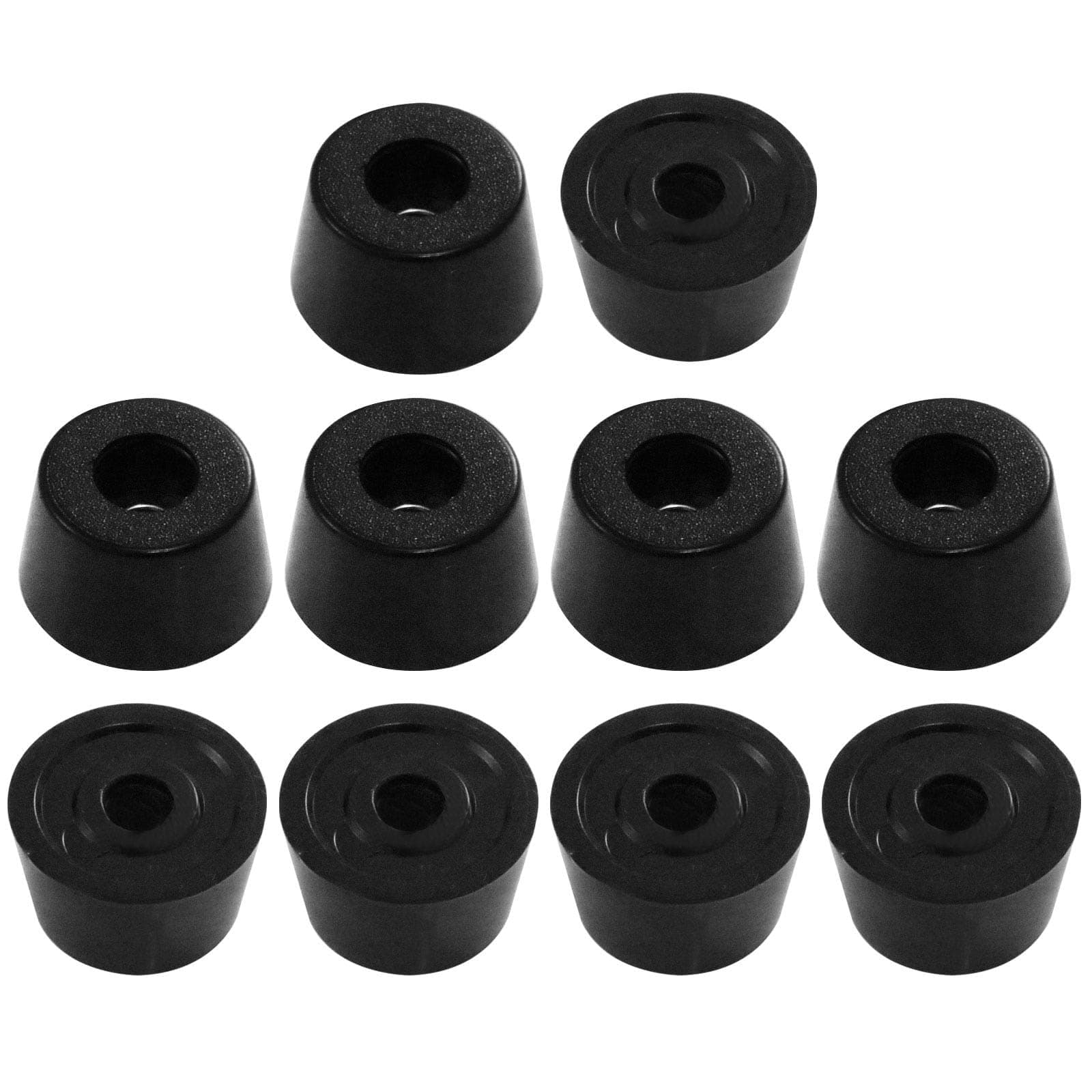 uxcell 10 Pcs 19.5mm x 12mm Conical Recessed Rubber Feet Bumpers Pads Black