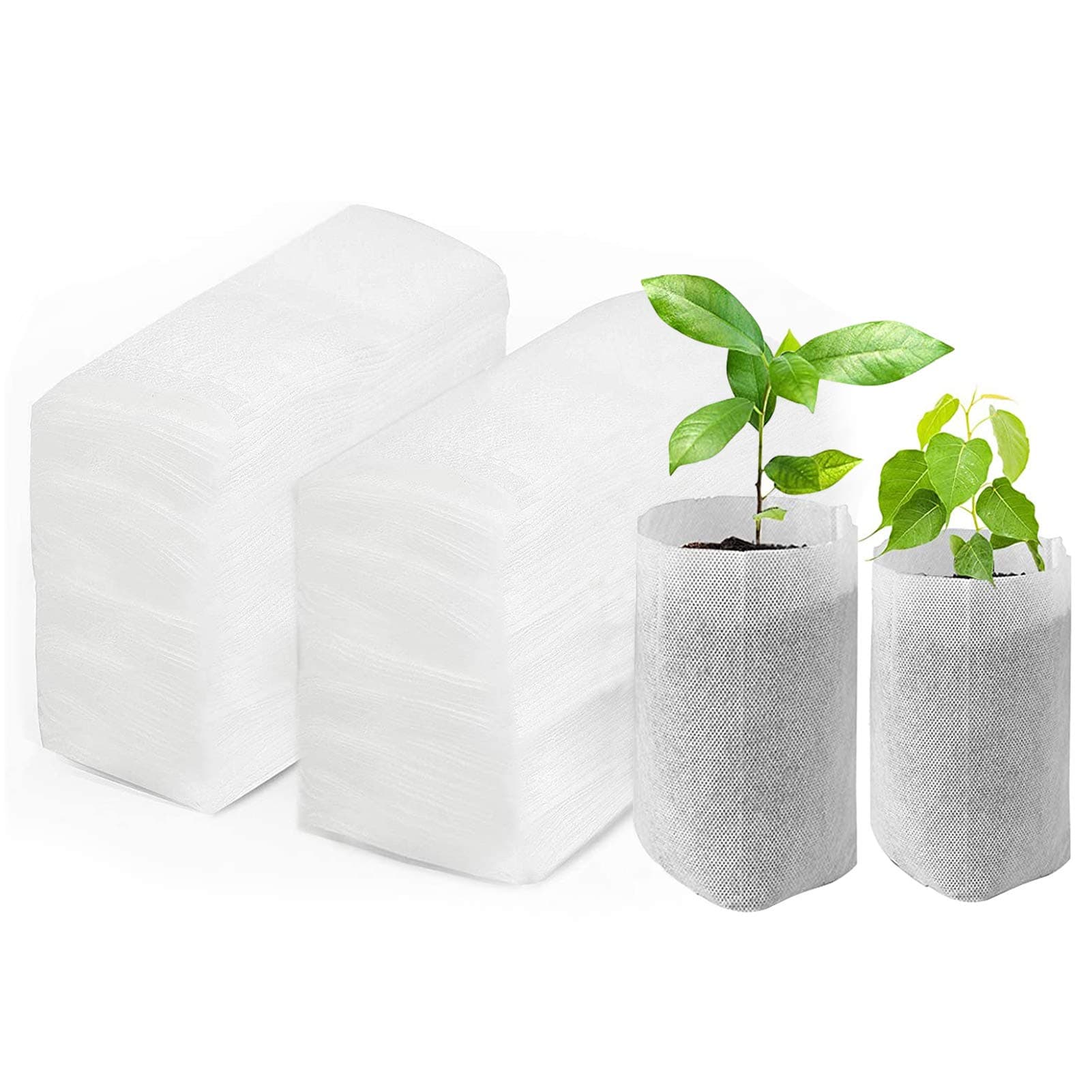 200pcs Nursery Bags, Biodegradable Non-Woven Plant Nursery Fabric Seedling Pots, Home Garden Supply (6.2x7.1)