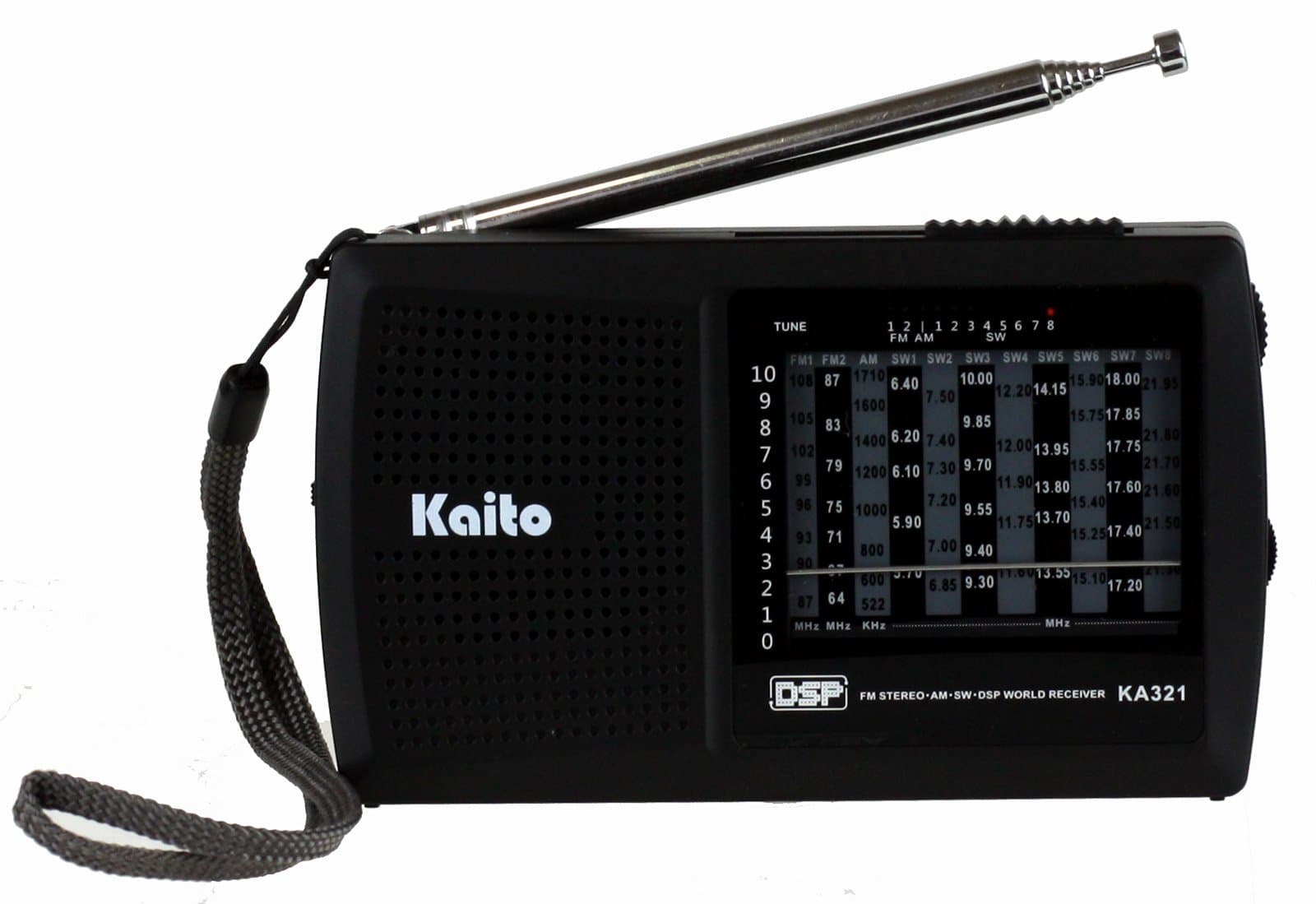 Degen Kaito KA321 Pocket-size 10-Band AM/FM Shortwave Radio with DSP (Digital al Processing), Black - C2i_Inv_1370