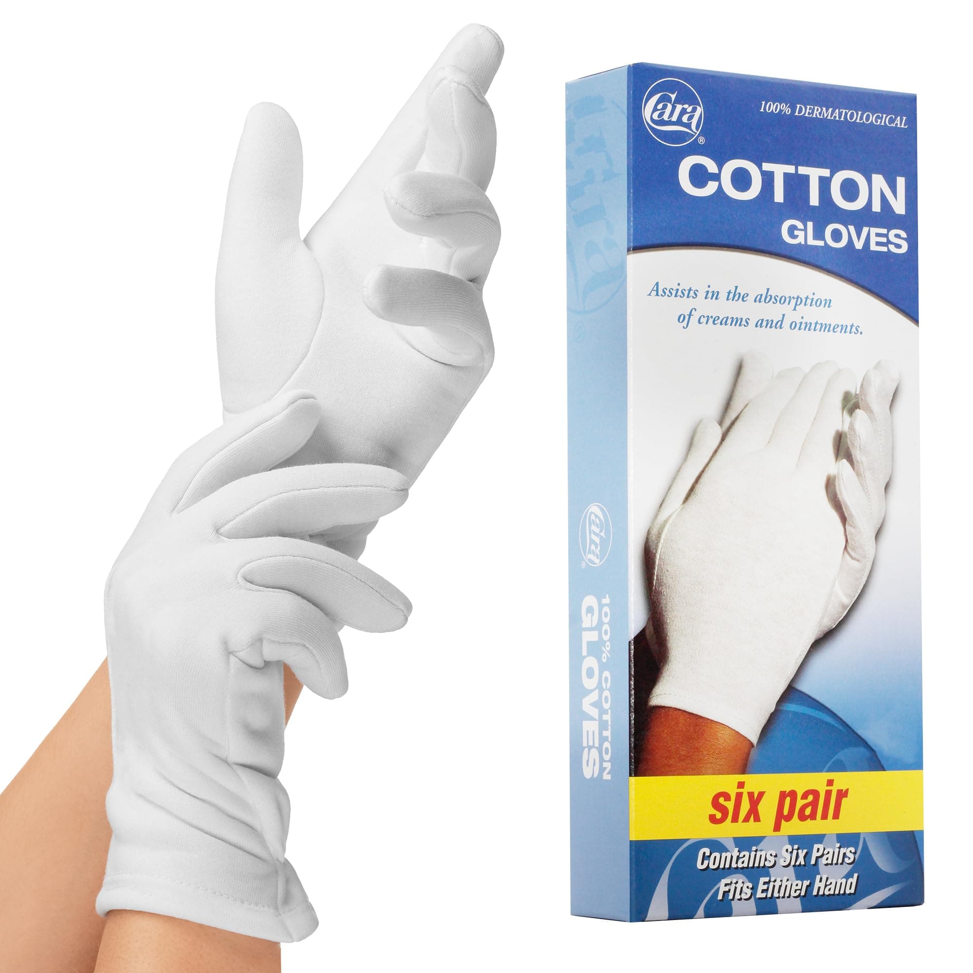 Moisturizing Eczema Cotton Gloves, Medium, 6 Pair
