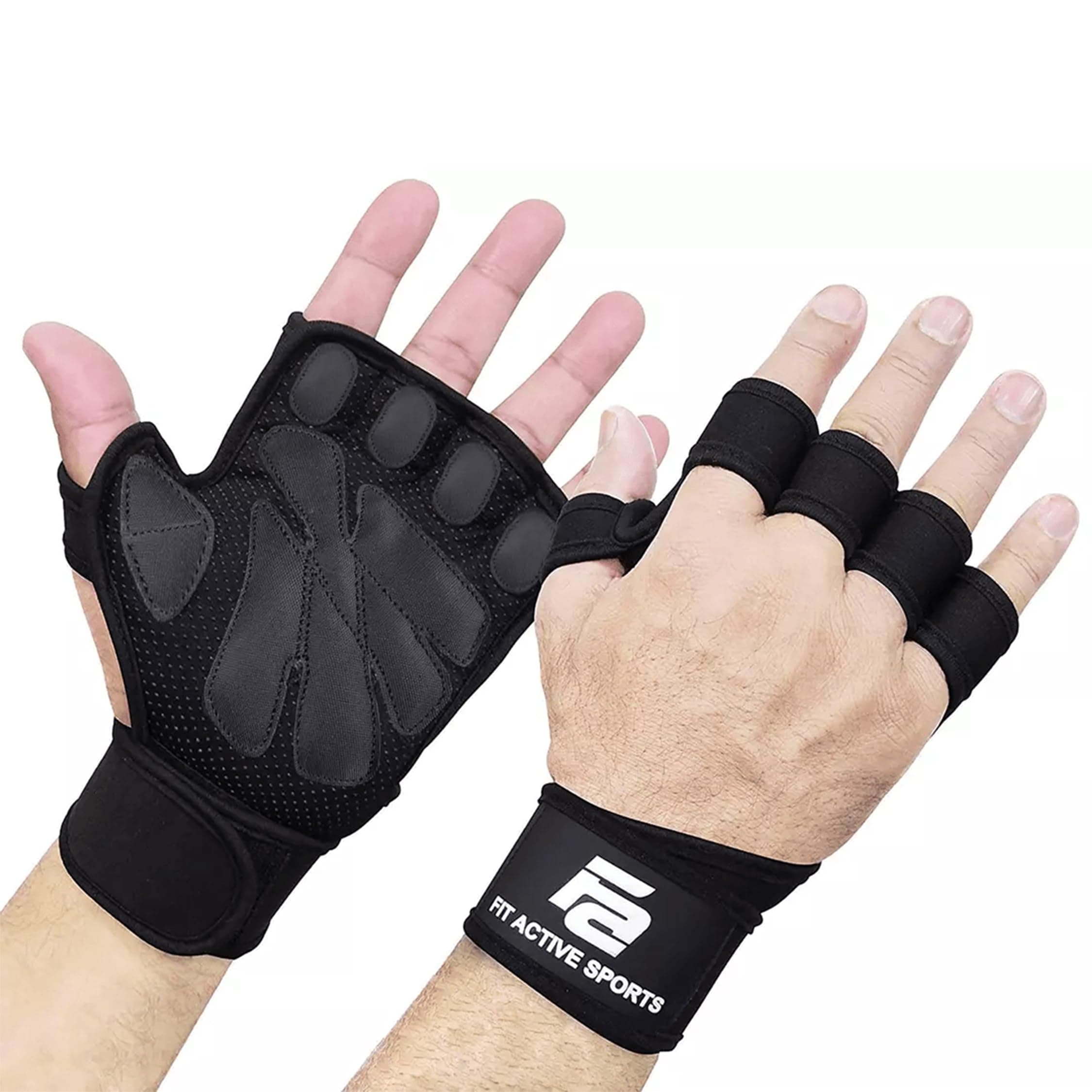 New Ventilated Weight Lifting Workout Gloves with Built-in Wrist Wraps for Men and Women - Great for Gym Fitness, Cross Training, Hand Support & Weightlifting.