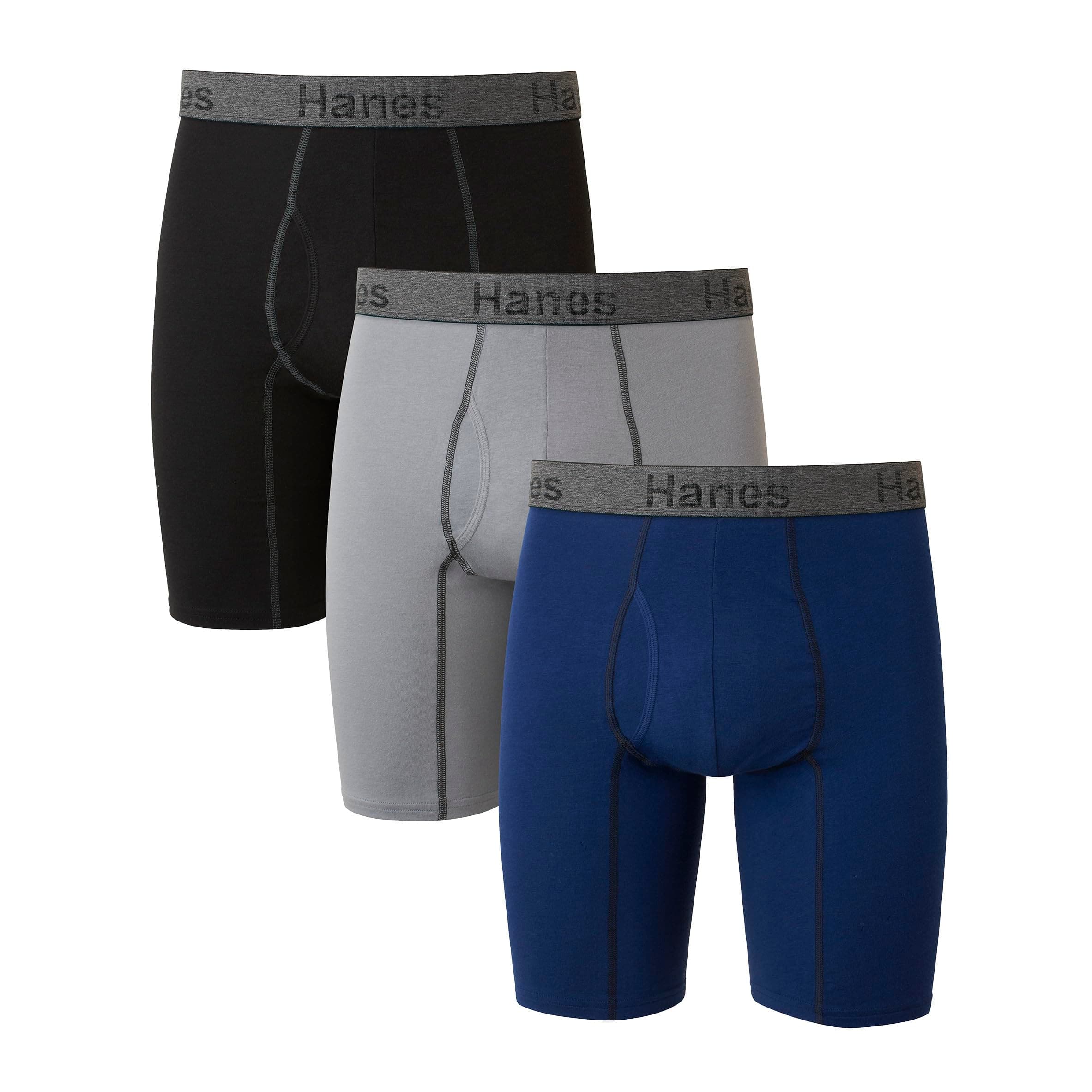 Hanes Men's 3-Pack Comfort Flex Fit Ultra Soft Stretch Boxer Brief, Available in Regular and Long Leg