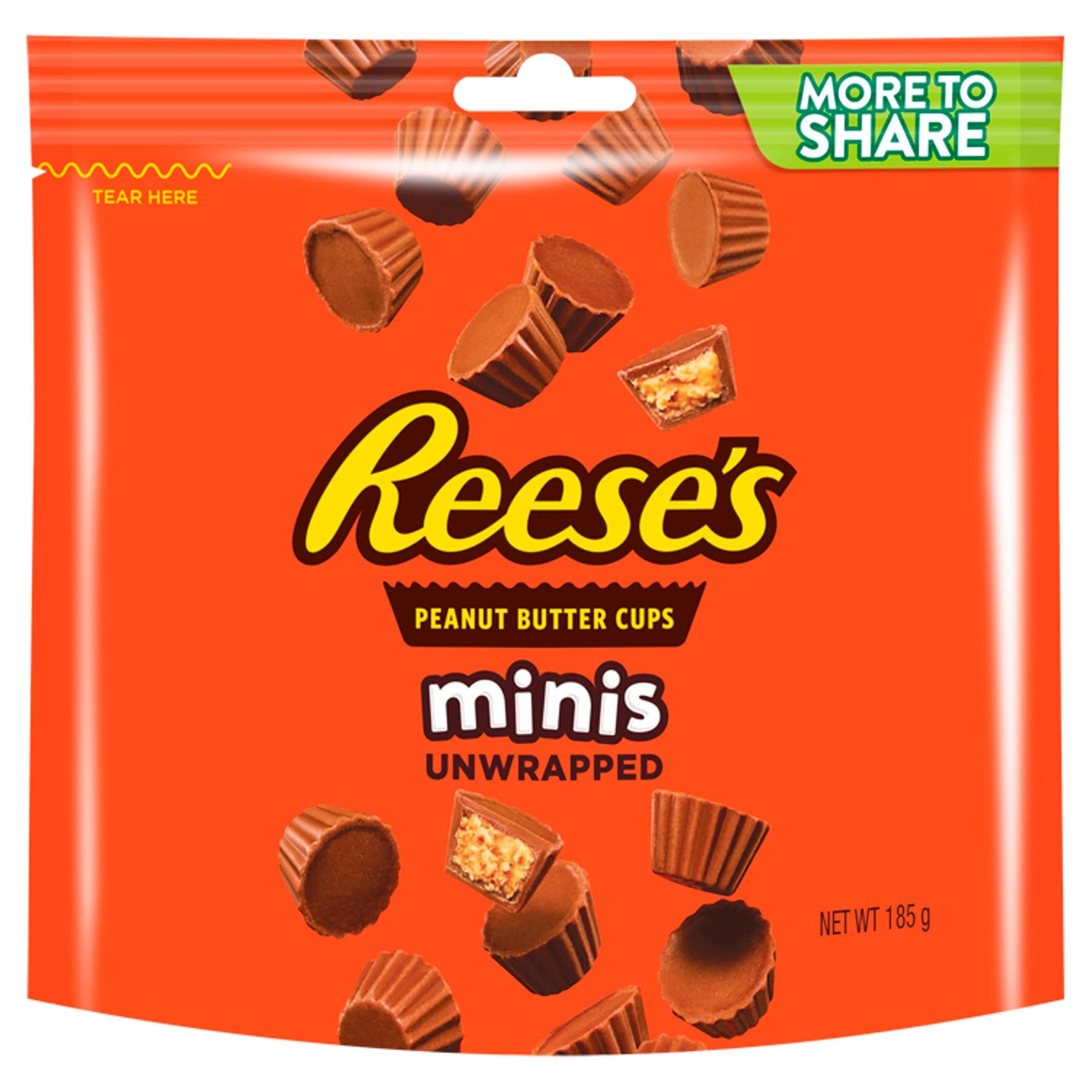Reese's Mini Unwrapped Chocolate Peanut Butter Cups 185g