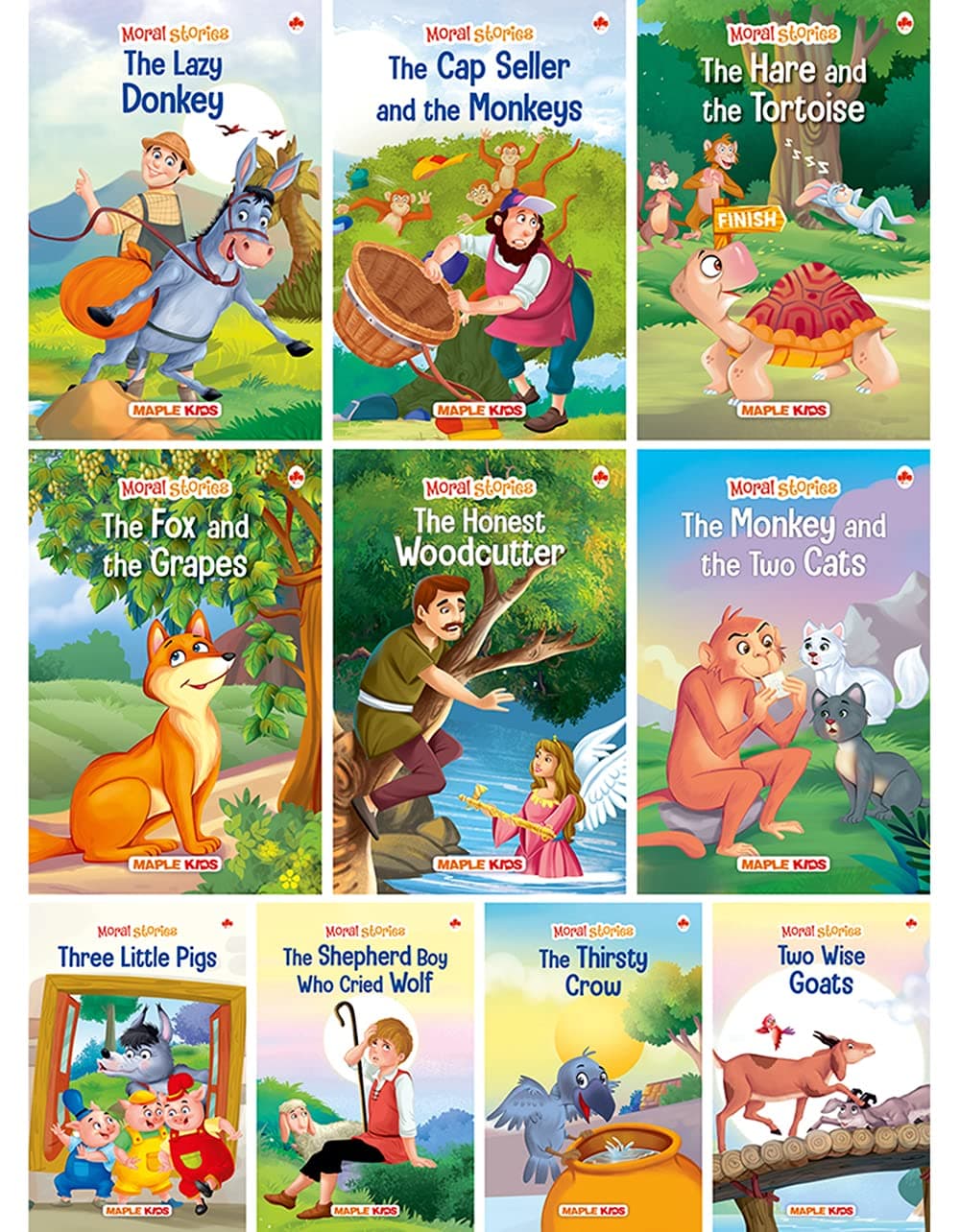 Moral Story Books for Kids (Illustrated) - English Short Stories with Colourful Pictures - Bedtime Children Story Book - 3 Years to 6 Years Old ... Aloud to Infants, Toddlers (Set of 10 Books)
