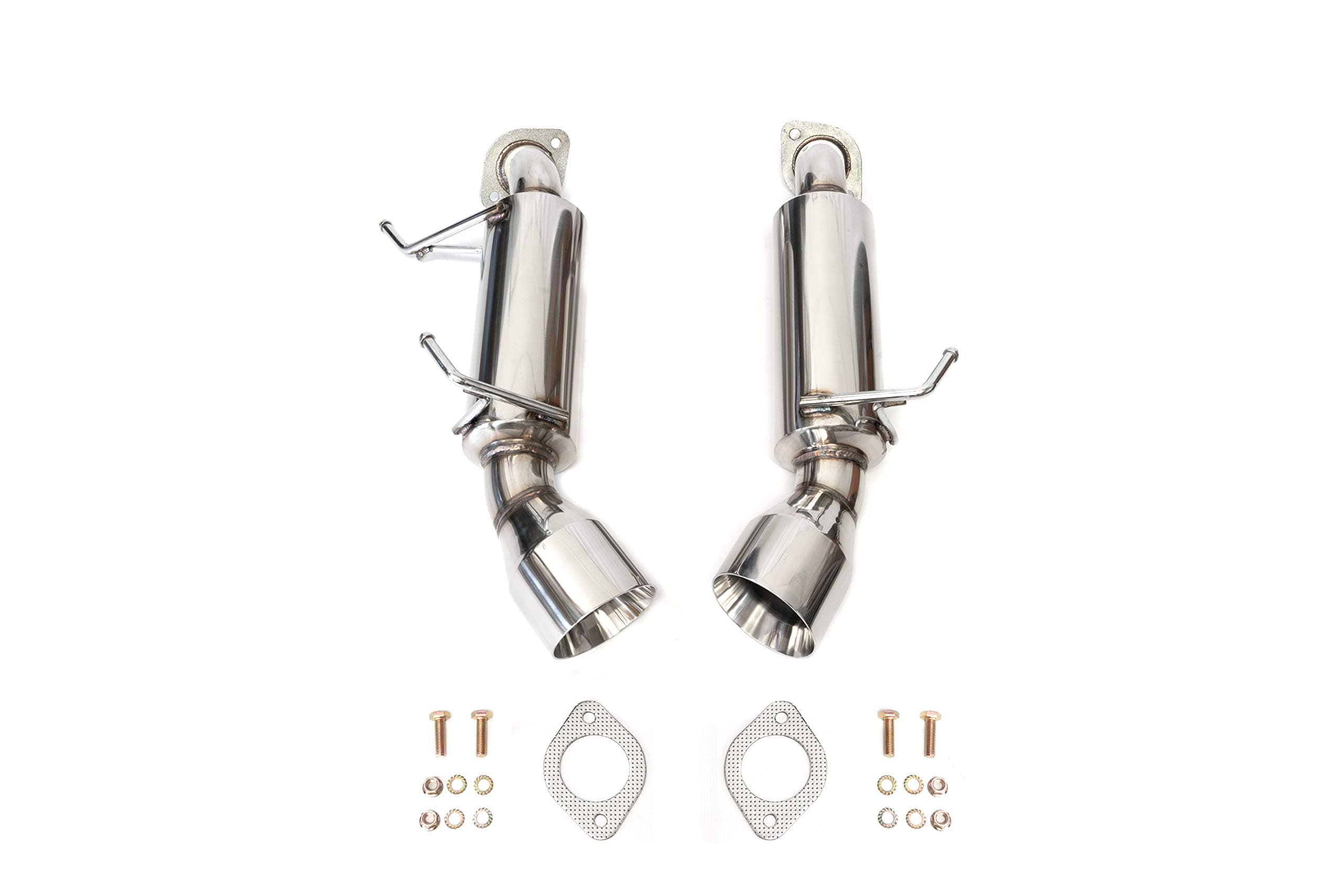 CarXX Axleback Exhaust System for Inifiti G37 Q60 Coupe RWD 3.7L 2008-2013 4.5 Inch Dual Wall Bevel Stainless Steel Tip with Gaskets and Hardware