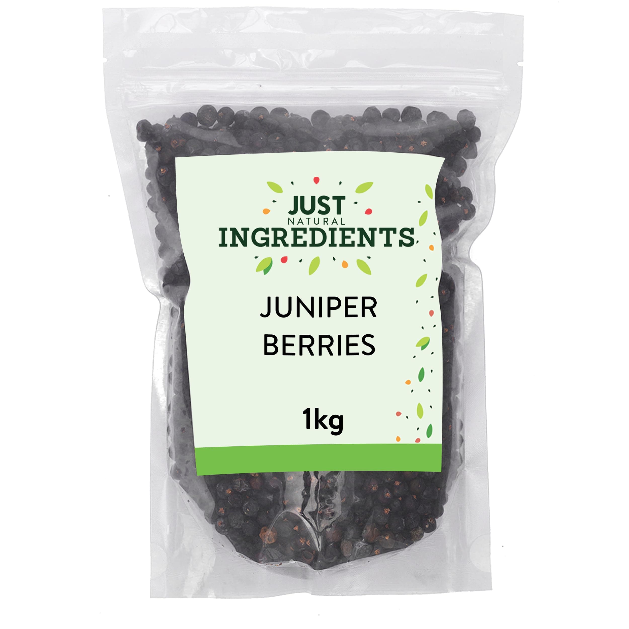 JustIngredients Juniper Berries 1kg, Dried Berries - Sweet Fruity Seasoning for Gin, Mixed Spices, Allspice, Fruits, and Flavourful Recipes