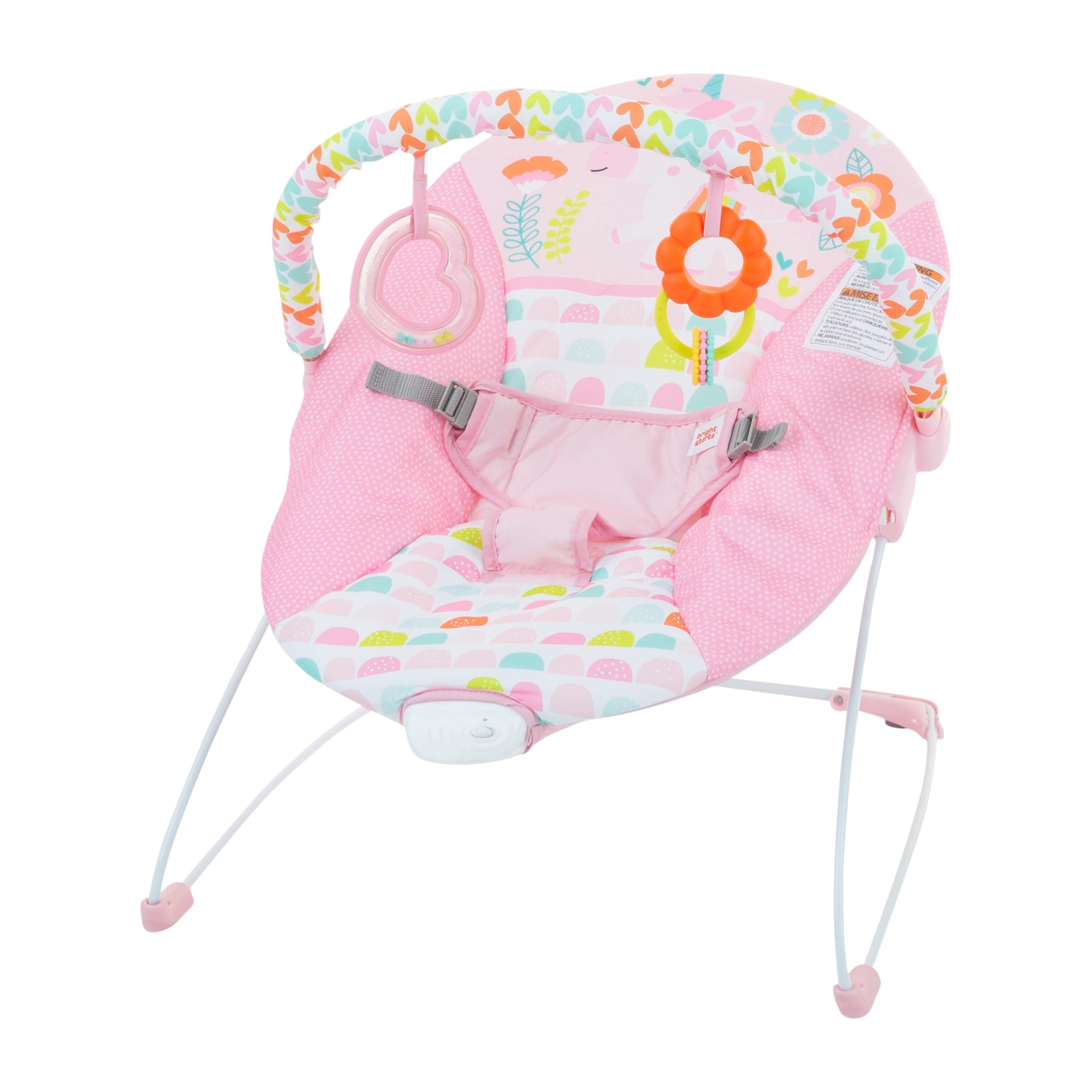 Bright Starts - Fancy Fantasy Vibrating Bouncer, Removable-Toy Bar, 0-6 months