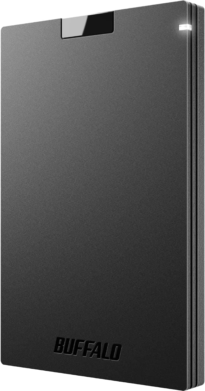 BUFFALO External SSD 500GB - Supports PS4 / PS5 / Windows / Mac - USB-C - USB-A - USB 3.2 - External Solid State Drive - SSD-PG500U3B