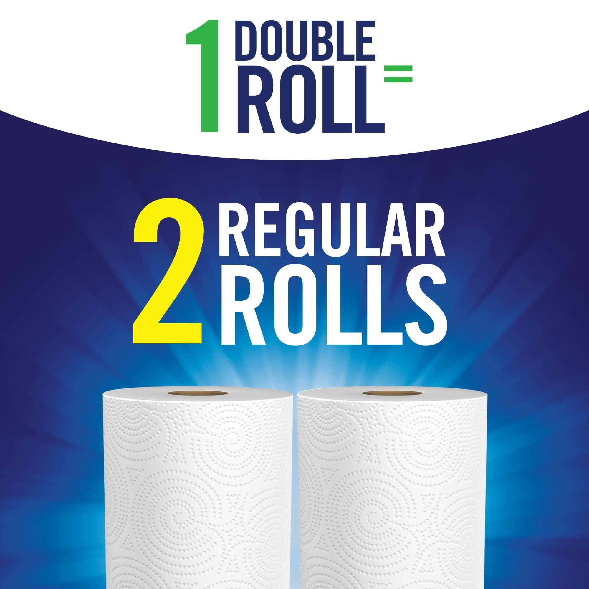 Sparkle Tear-A-Square Paper Towels, 2 Double Rolls (220 Sheets Total) - Strong 2-Ply Towels for Kitchen Cleanup and Everyday Messes