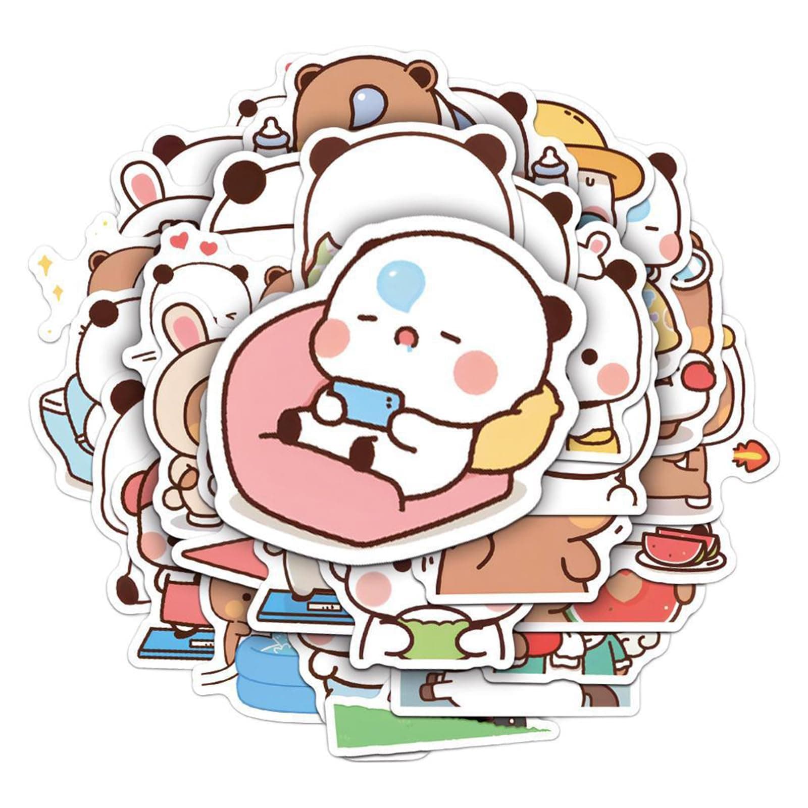 164 Pieces Bubu Dudu Bears Scrapbook Stickers, Outdoor Hiking Travel Sticker for Scrapbooking Cute Decoration Decal for Phone Case Water Bottle Luggage Journaling Decorative (164 Pieces)
