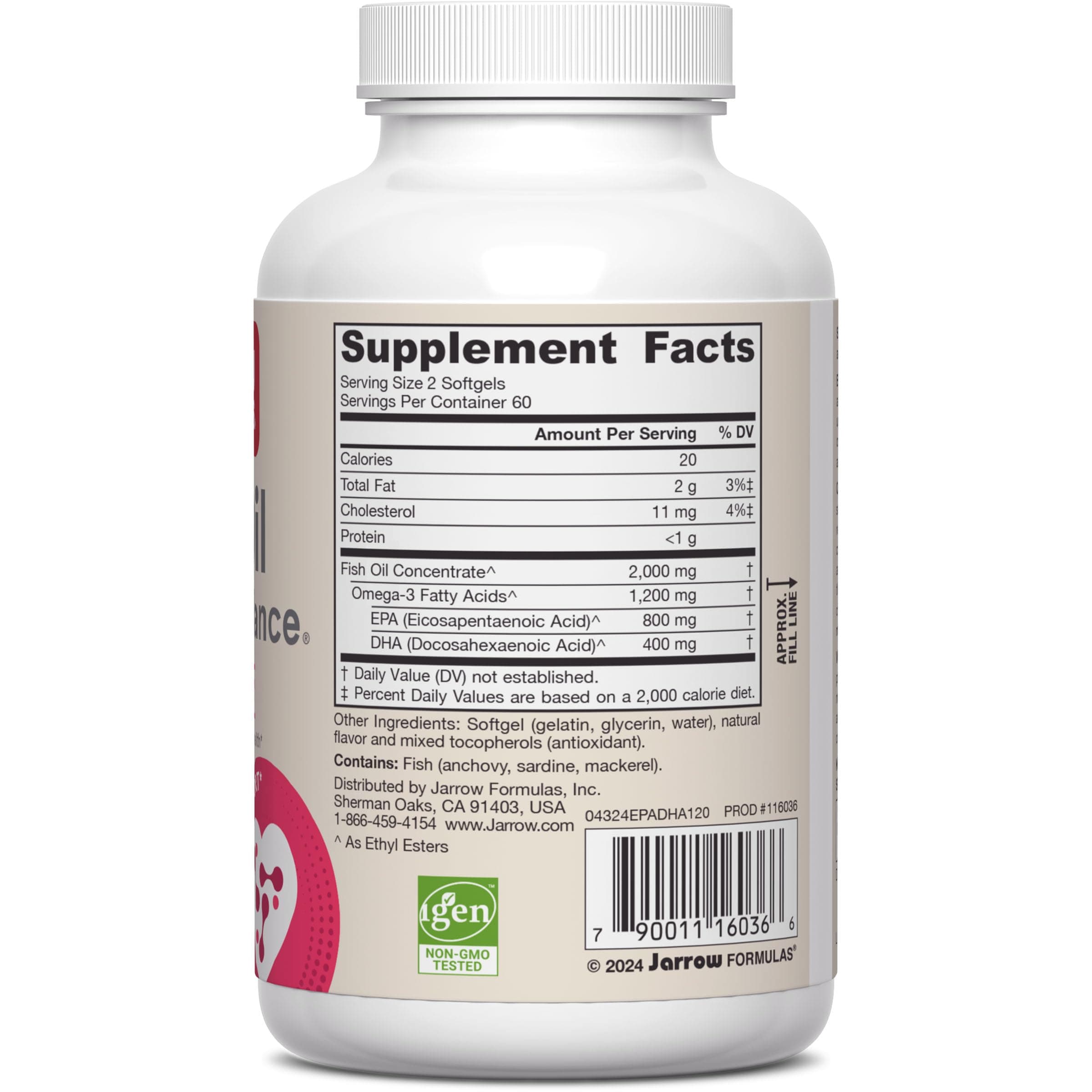 Jarrow Formulas® EPA-DHA Balance®, 1,200 mg Omega-3 Fatty Acids for Cardiovascular Support, 120 Softgels, 60 Day Supply