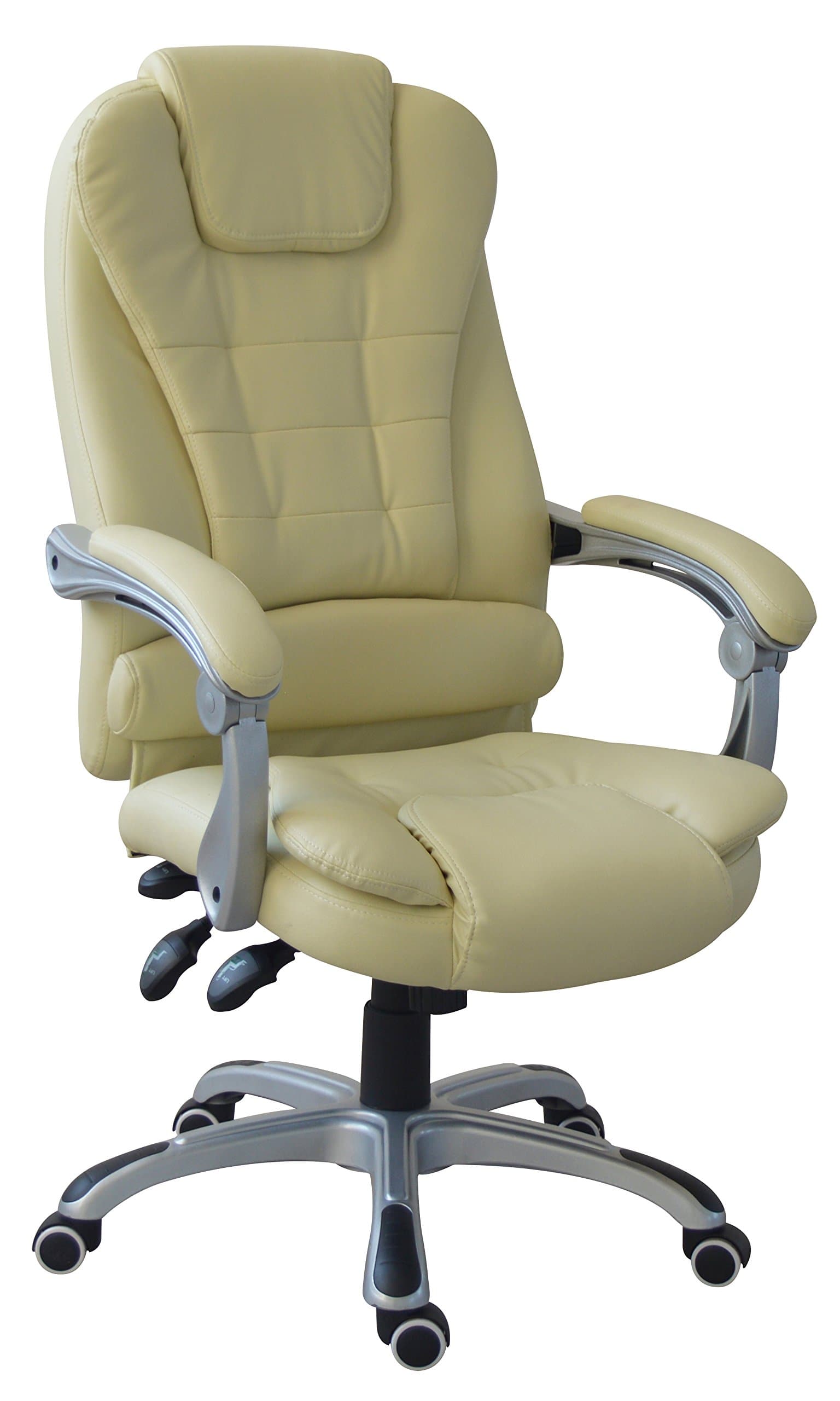 Best Office Chair - With Multi-Function Mechanism | Adjustable Height and Back | Maximum Comfort | Extra Padded Support | PU Leather | Task Chair or Computer Desk Chair | Ergonomic High Back | (cream)