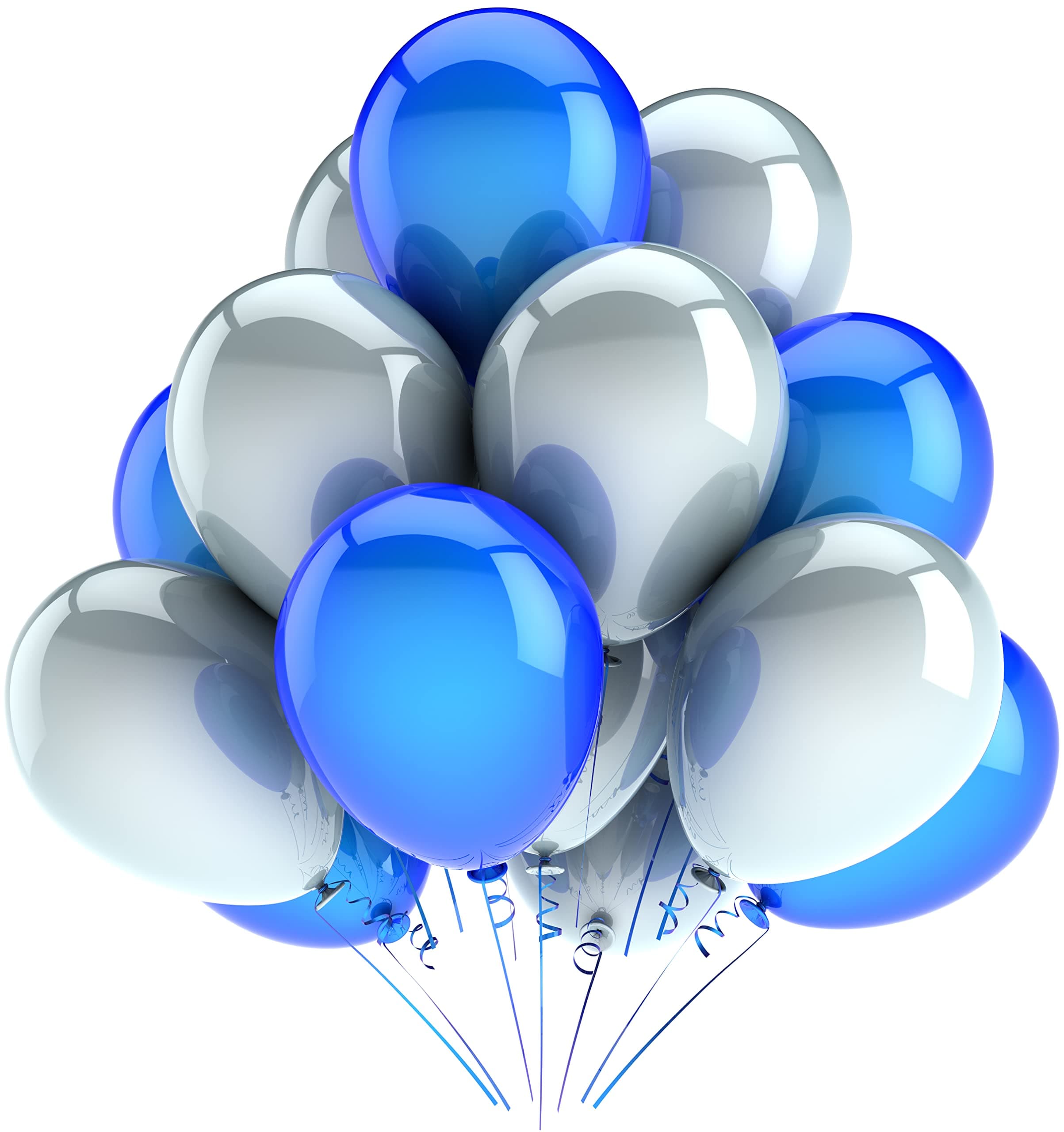Green Paw ProductsBlue and White Balloons - UK - 12" Eco Friendly & Biodegradable - 100% Natural Latex - Party Balloons for Birthdays, Weddings and Anniversaries