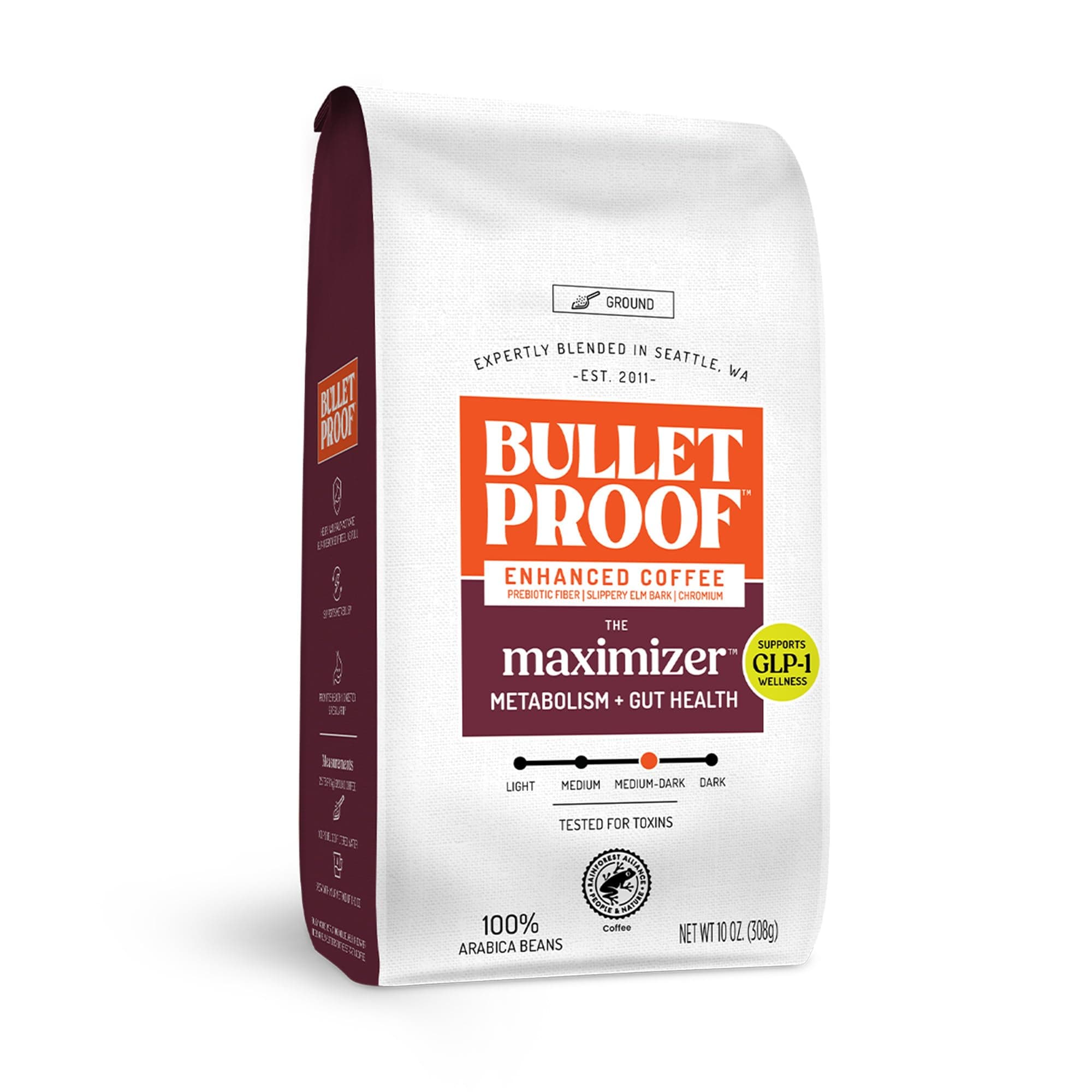 Bulletproof The Maximizer Ground Coffee, 10 Ounces, Clean Coffee with Metabolism and Gut Health Support