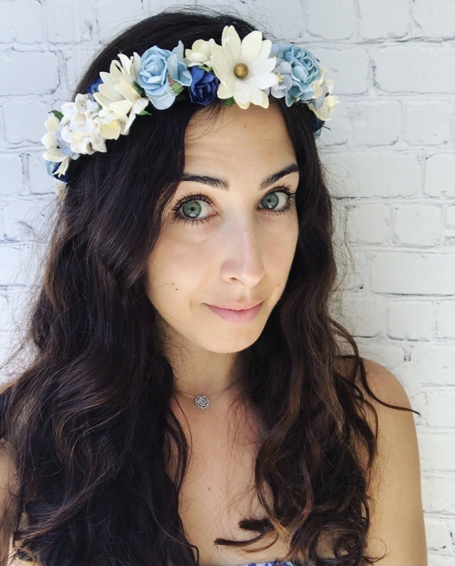 Blue Rose Daisy Flower Crown Wedding Floral Crown Flower Girl Crown Boho Flower Crown Bohemian Flower Crown Bridal Shower Flower Crown Floral Head Crown