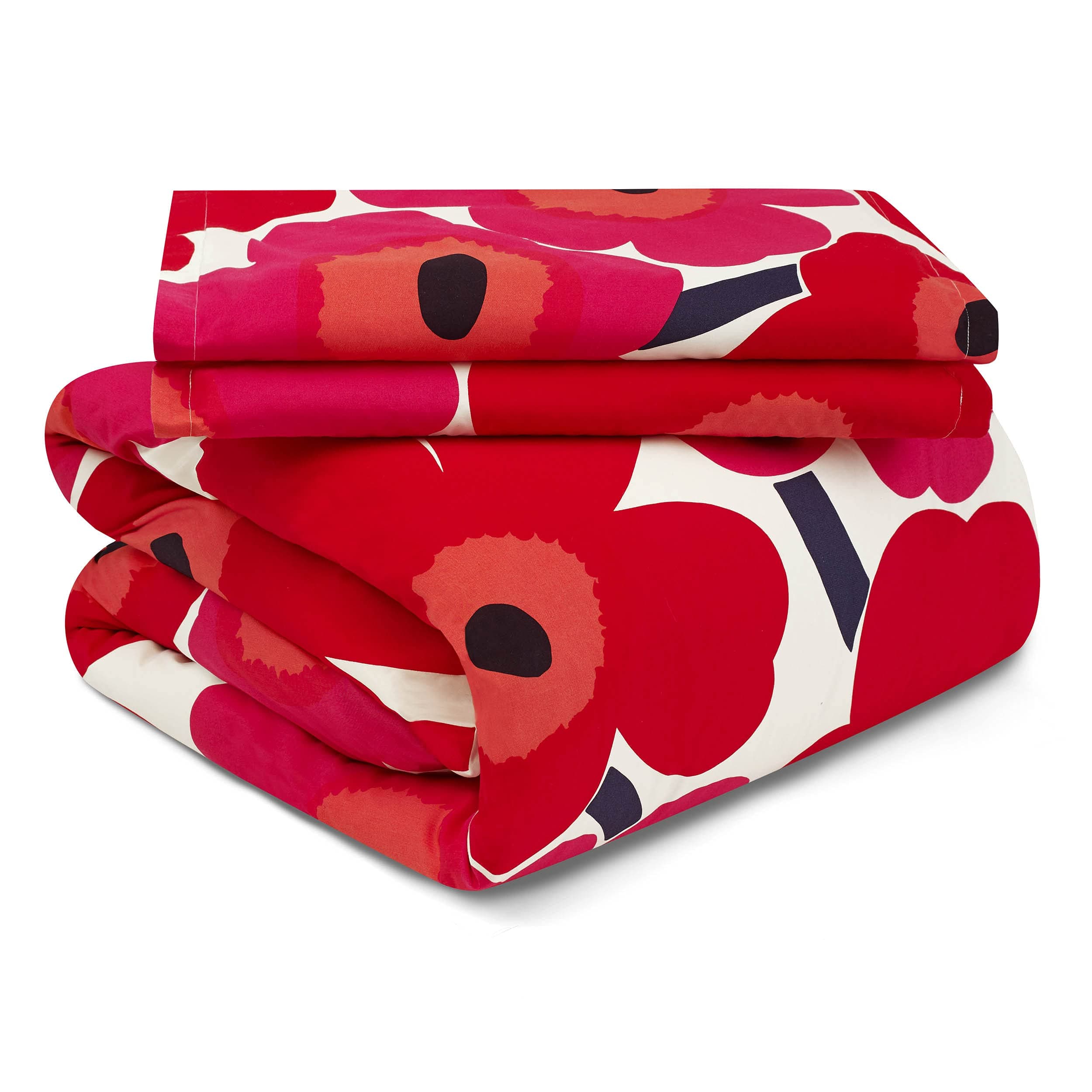 Marimekko - Queen Duvet Cover Set, Cotton Bedding with Matching Shams & Botton Closure, All Season Home Decor (Unikko Red, Queen)