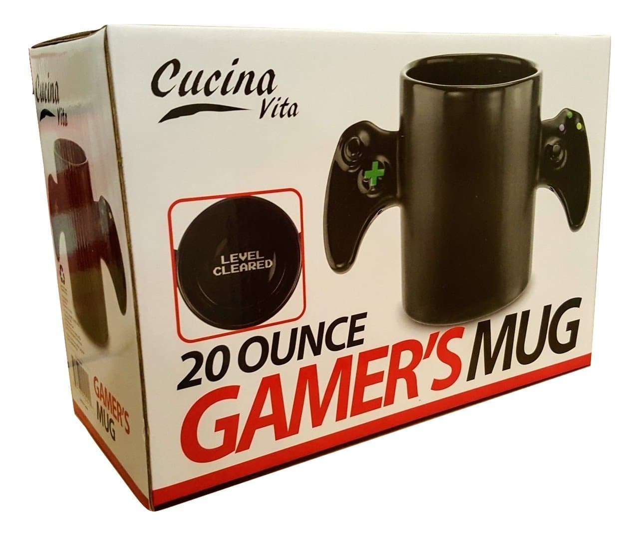 20 Ounce Gamer's Mug, Level Cleared Design! (Black)