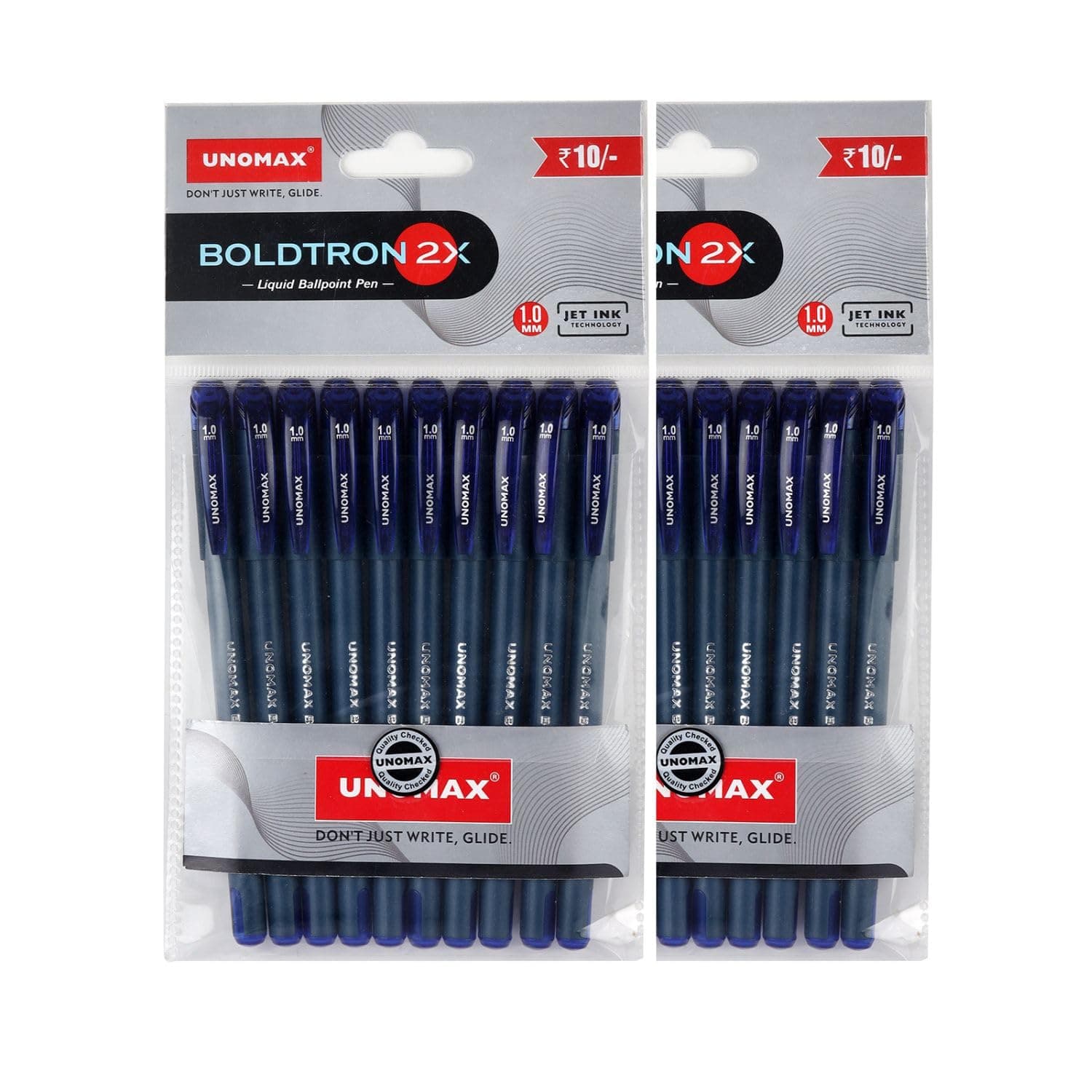 Boldtron 2X 1.0 mm Ball Point Pens - Pack of 20 (Blue)