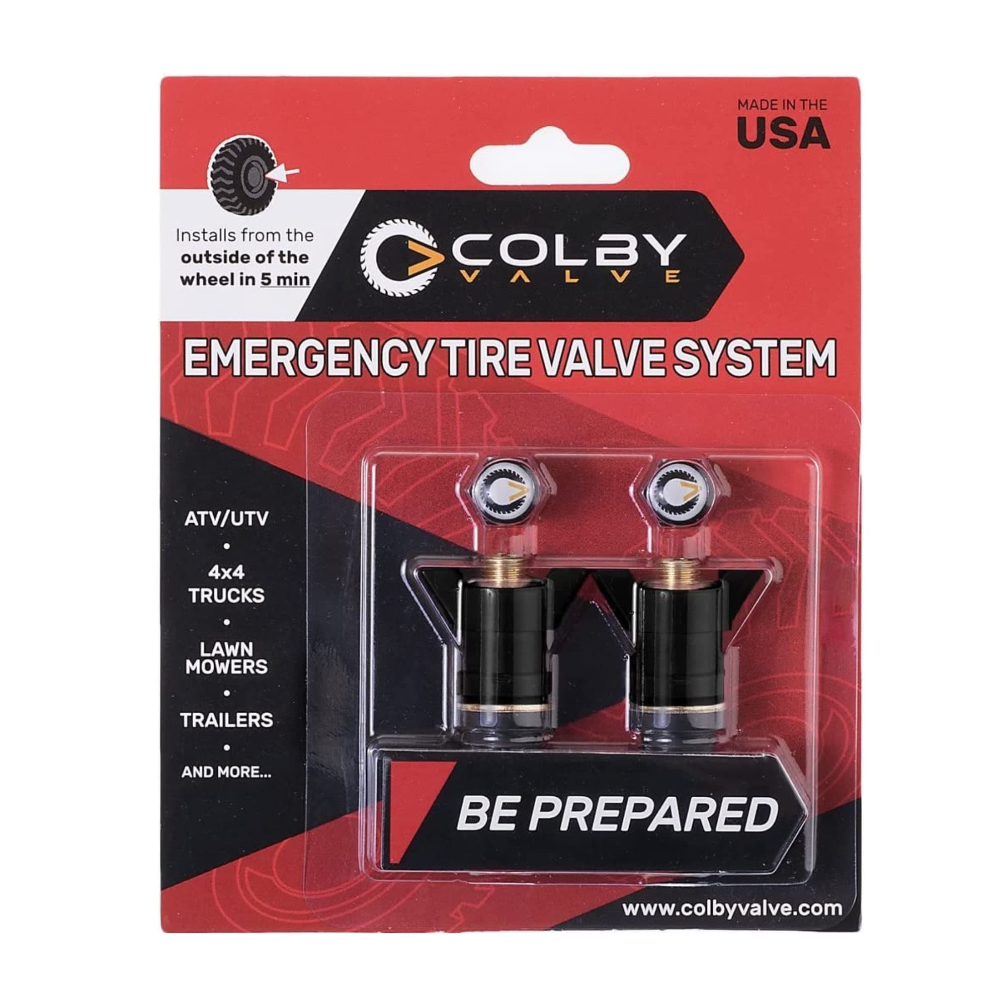 Quick Emergency Valve Stem Replacement Kit for Tubeless Tires | No Tools Required for Install | No Need to Remove Tire | Tire Valve Stem Kit Made in USA from quality 360 brass components