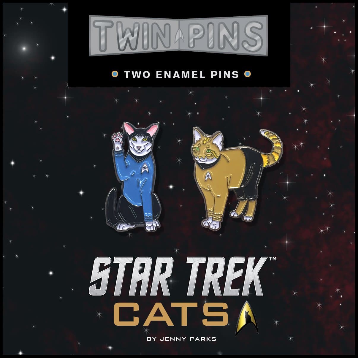 Star Trek Cats Twin Pins: Two Enamel Pins (Star Trek x Chronicle Books) Accessory – September 19, 2017