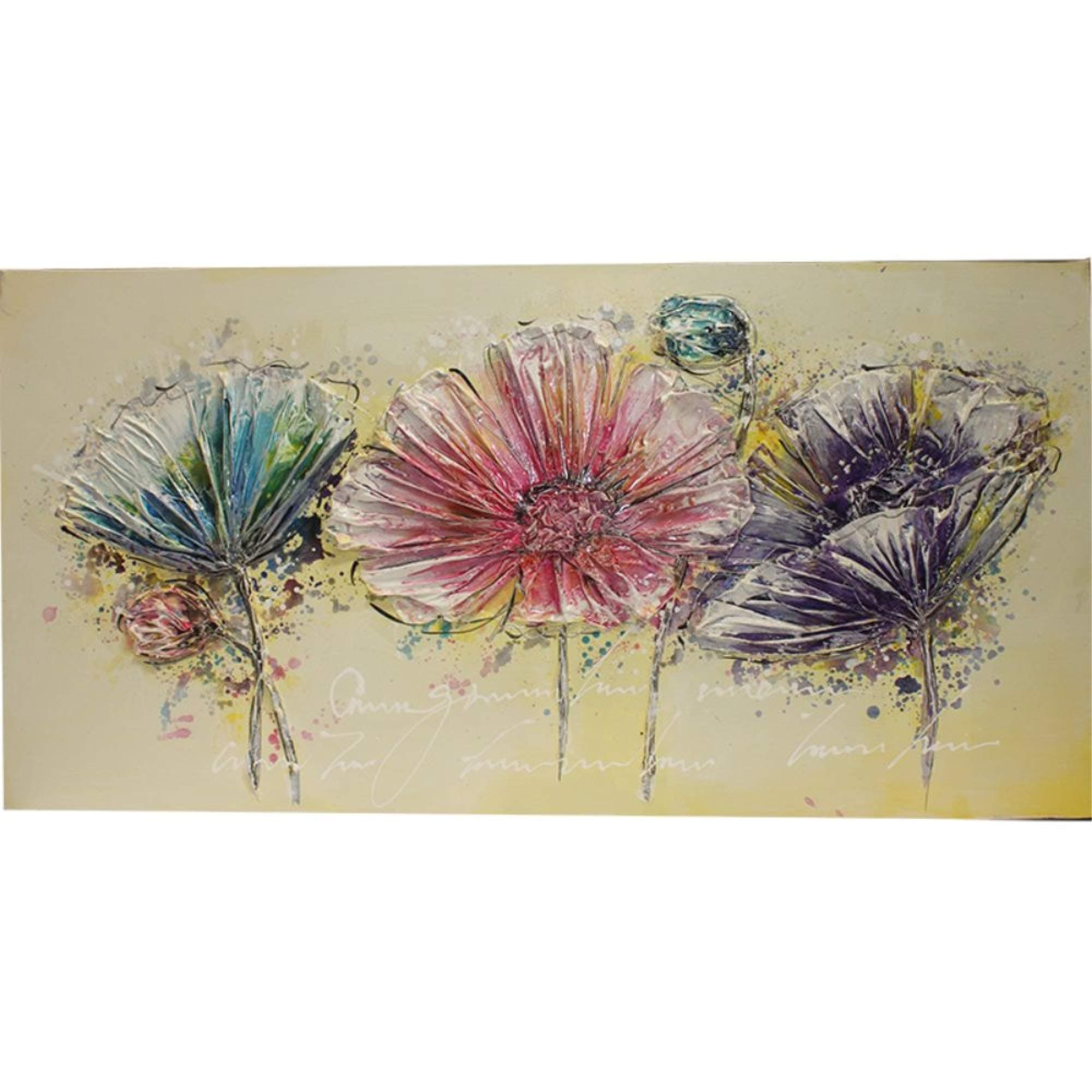 Entrada EN111910 Ethereal Flowers Canvas Oil Painting, 23.62" x 47.24" x 1.1", Multicolor