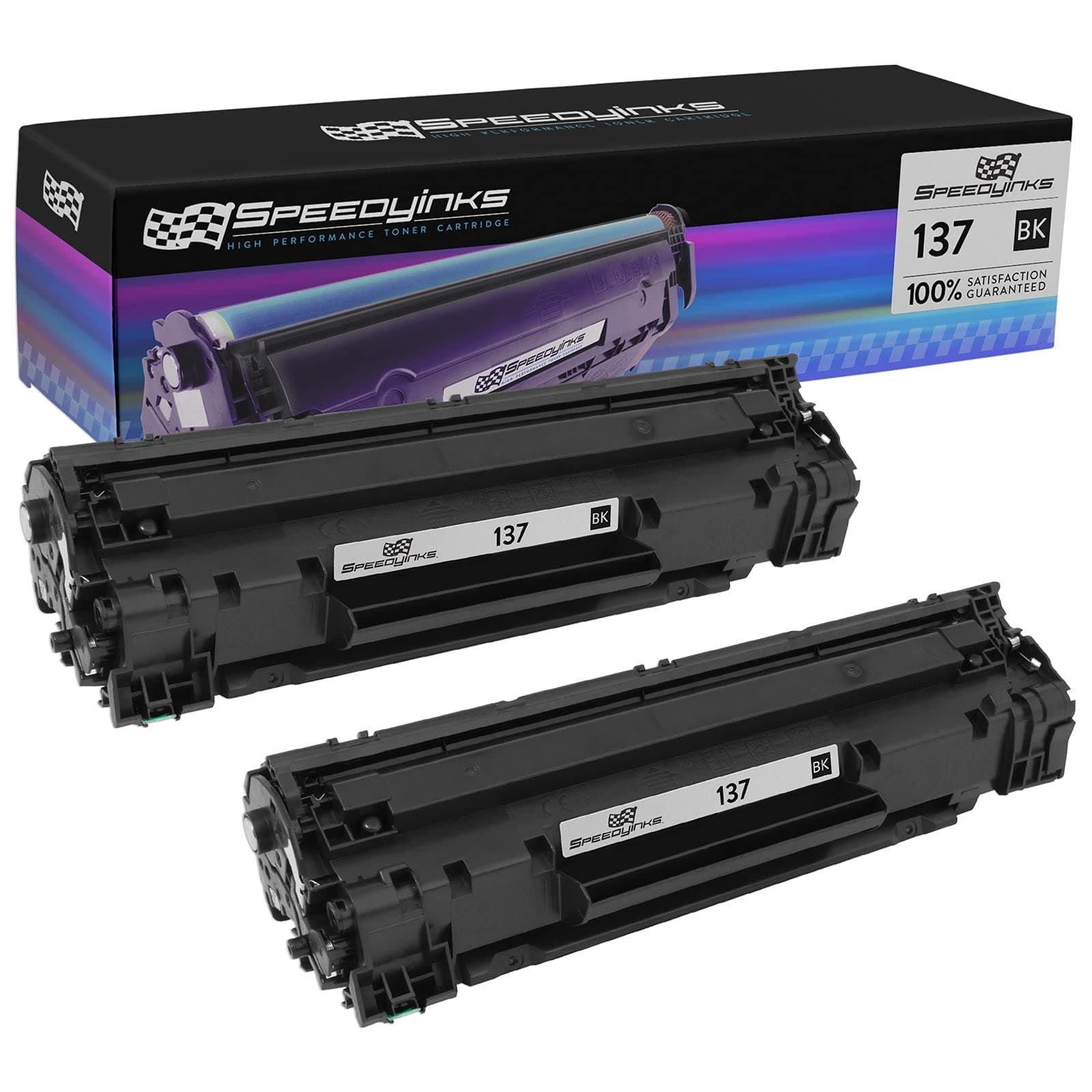 SPEEDYINKS Compatible Toner Cartridge Replacement for Canon 137 (Black, 2-Pack)