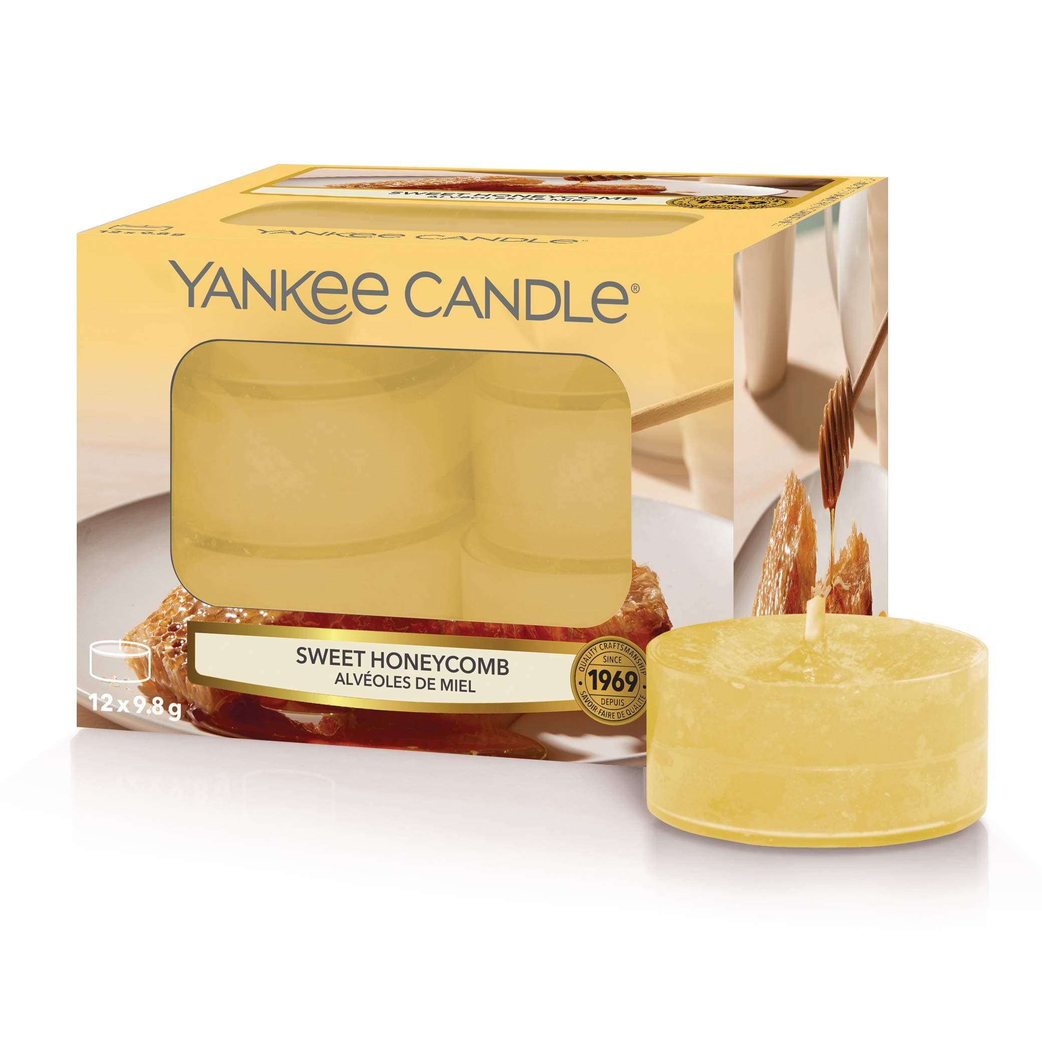 Yankee Candle Scented Tealight, Sweet Honeycomb, Tea Light Candles (x12)