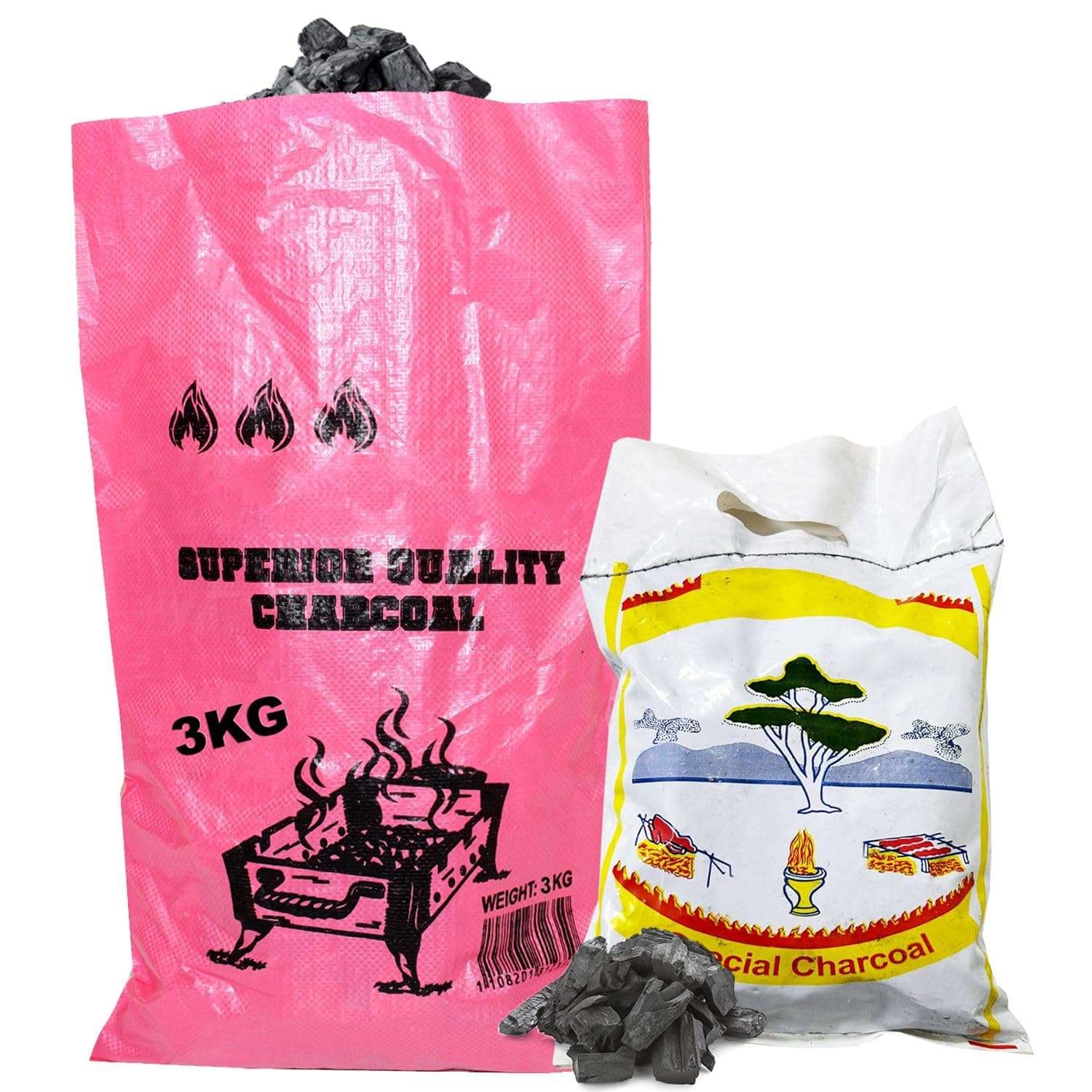 Charcoal Bundle 3 Kg and 1 Kg Bag Clean and long-lasting Burn Premium Quality Charcoal Set for Grill Barbecue and Campfire Events