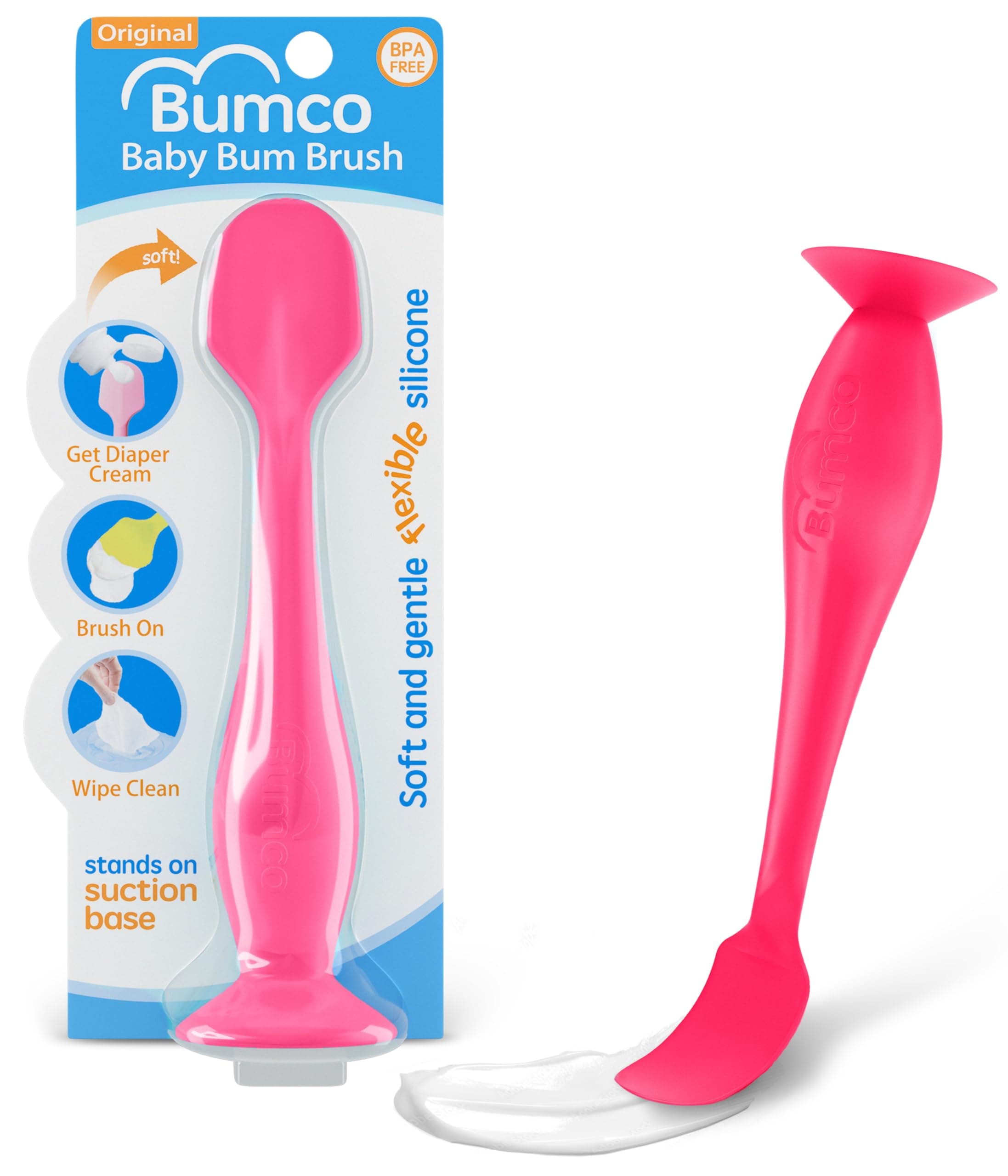 Bumco Diaper Cream Spatula - BPA-Free Diaper Bag Essentials, Soft Butt Spatula Baby, Mom-Invented Butt Paste Spatula, Bumco Diaper Cream Spatula, Flexible Diaper Cream Applicator, Bumco Baby Bum Brush